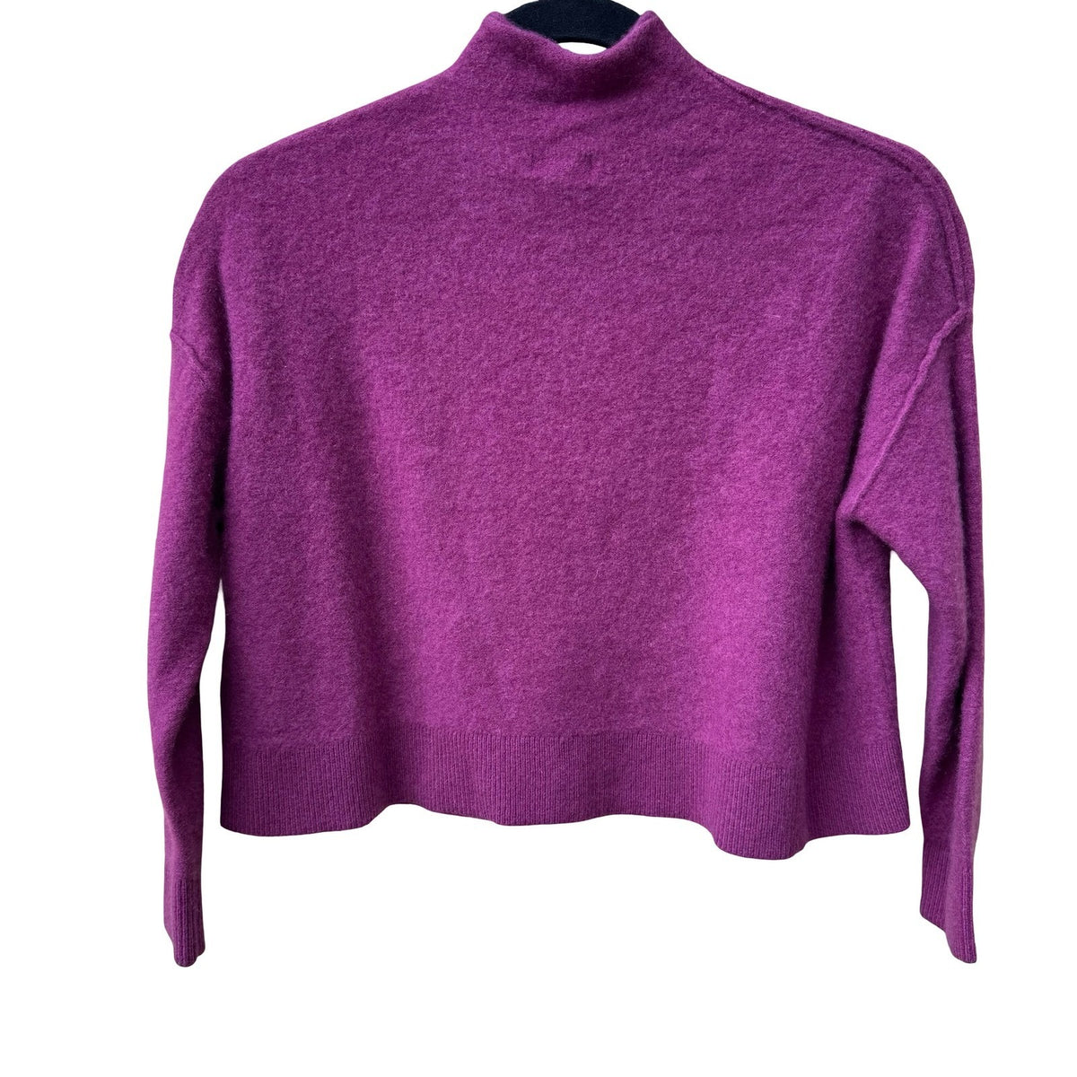 Pilcro 100% Cashmere Quiet Luxury Soft Girl Mock Neck Cropped Sweater Magenta XS
