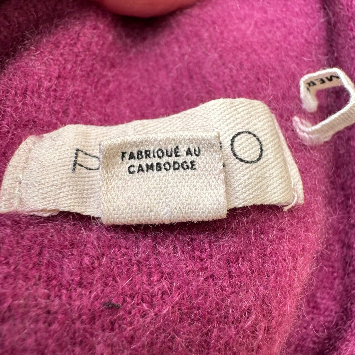 Pilcro 100% Cashmere Quiet Luxury Soft Girl Mock Neck Cropped Sweater Magenta XS
