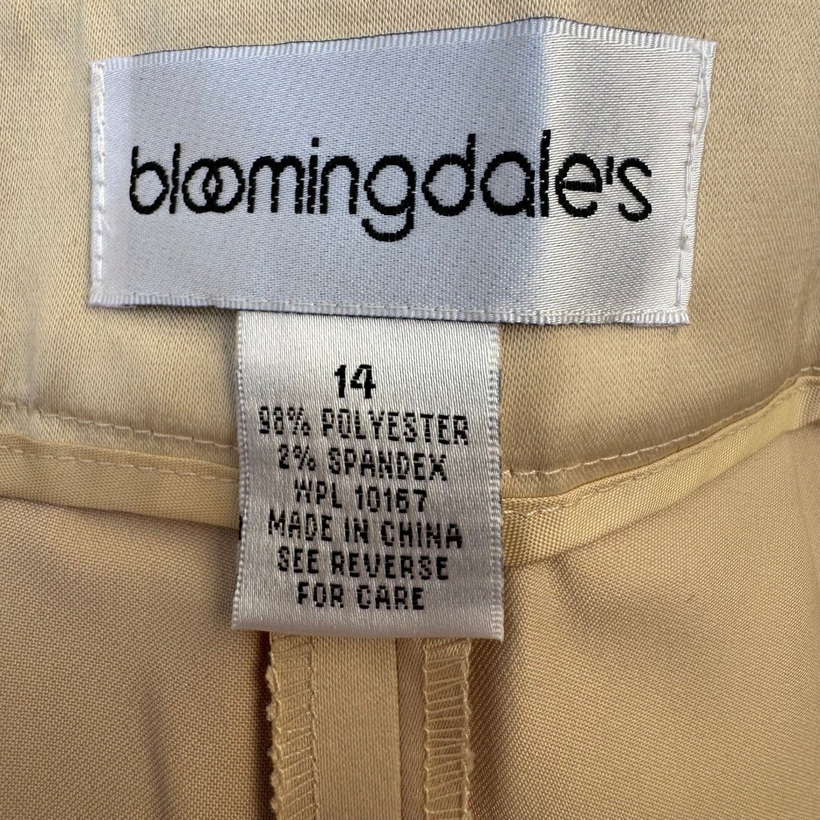 Bloomingdales Chic Quiet Luxury Satin Minimalist Evening Dress Pants Gold 14 NEW
