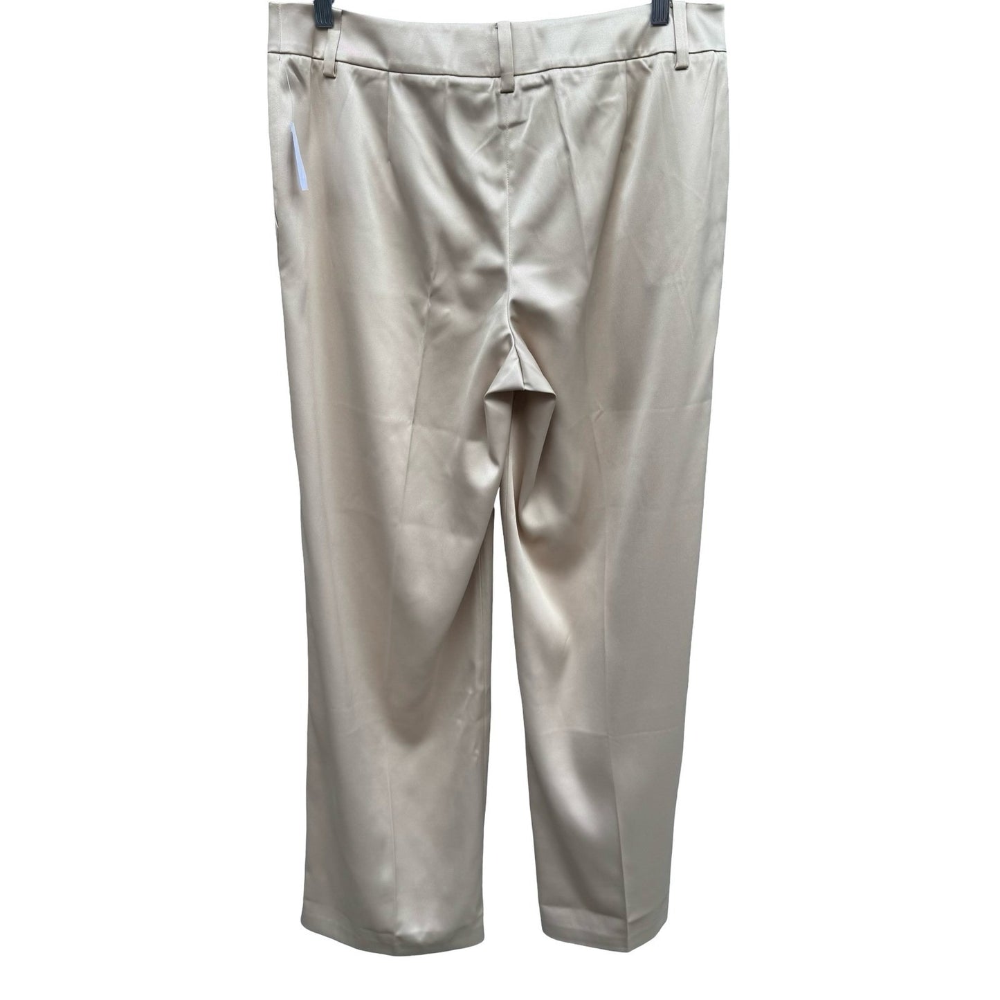 Bloomingdales Chic Quiet Luxury Satin Minimalist Evening Dress Pants Gold 14 NEW