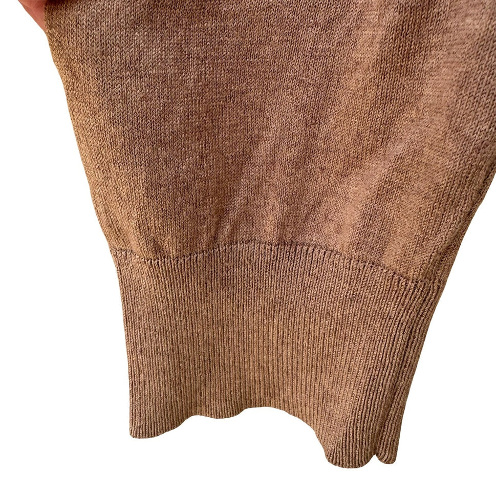 Banana Republic Mens Large Tan Silk Cotton Cashmere Luxury Blend V-Neck Sweater