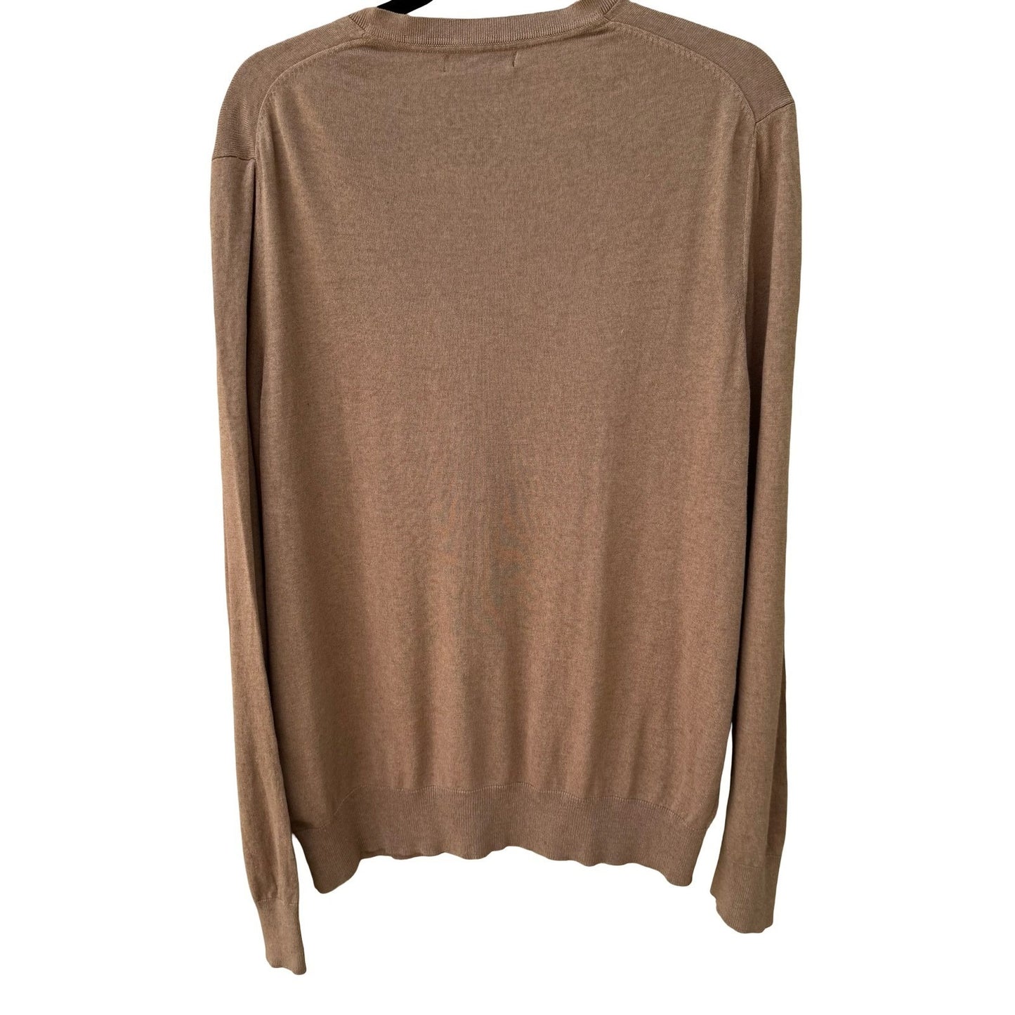 Banana Republic Mens Large Tan Silk Cotton Cashmere Luxury Blend V-Neck Sweater
