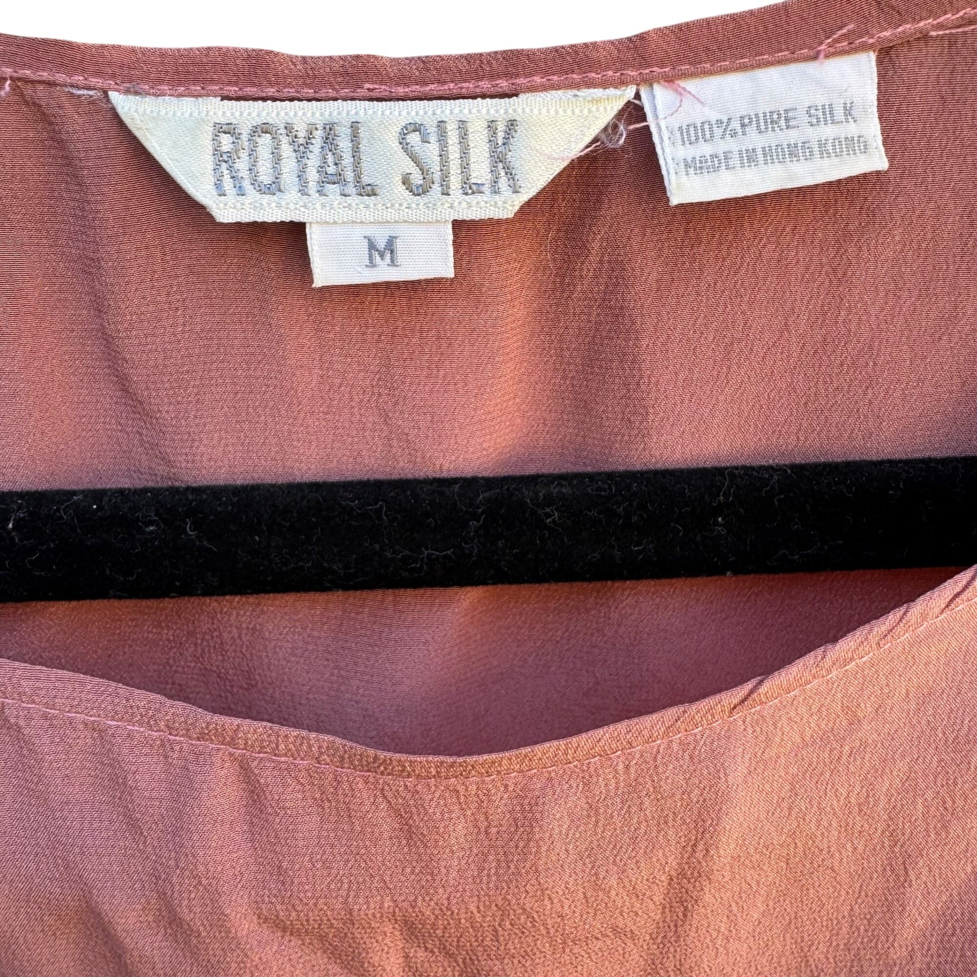 Royal Silk Vintage Womens Silk Rose Sleeveless Lightweight Scoop Neck Blouse M