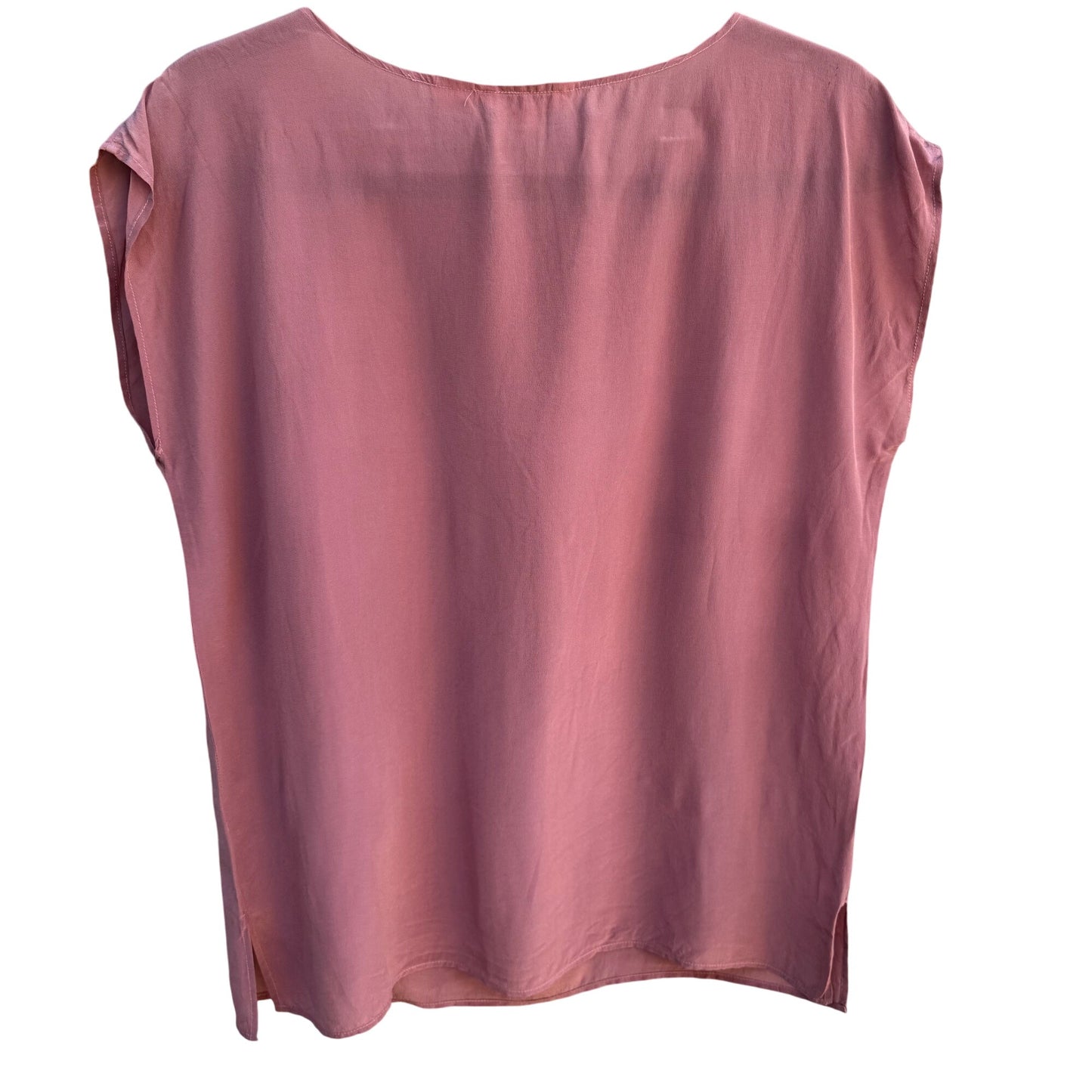 Royal Silk Vintage Womens Silk Rose Sleeveless Lightweight Scoop Neck Blouse M