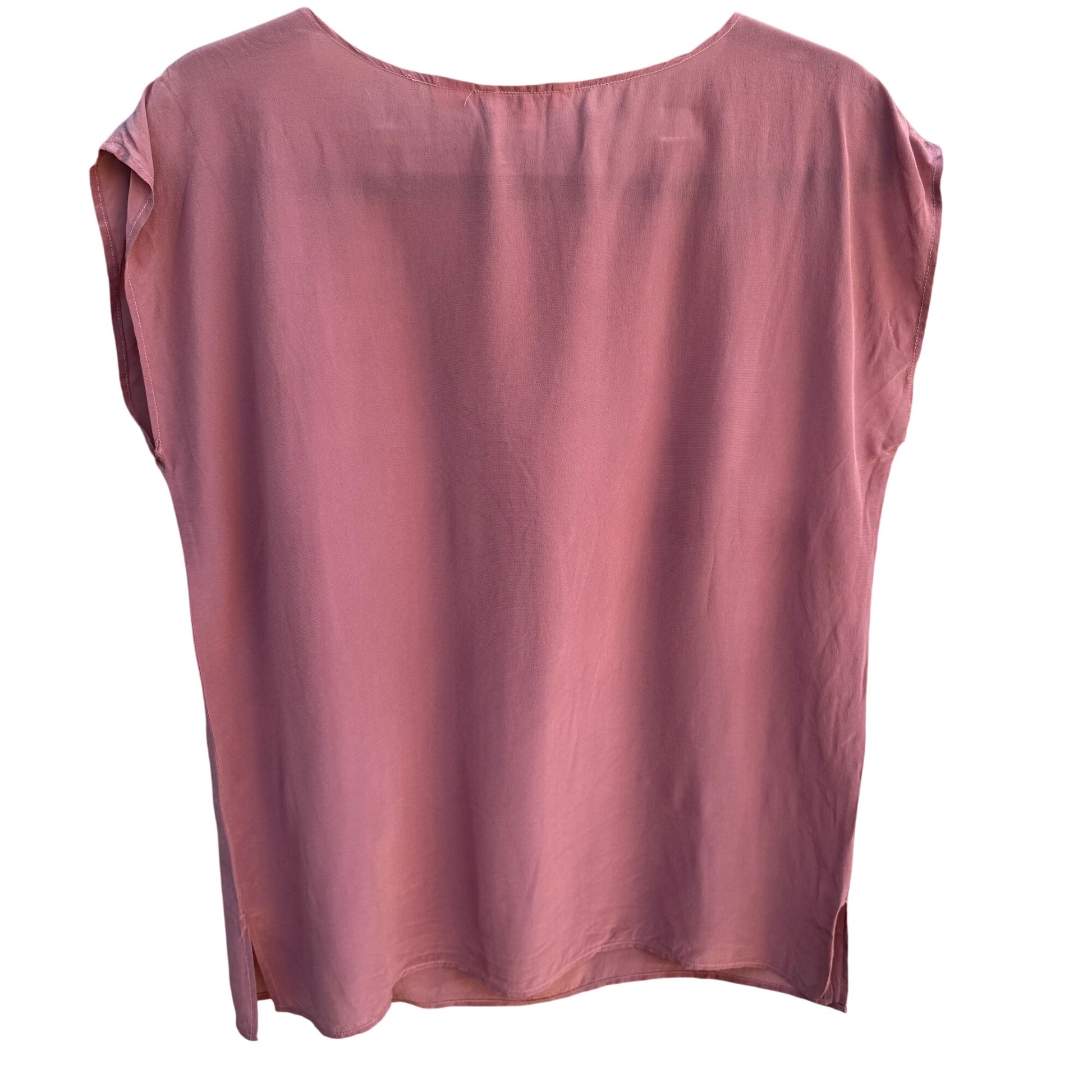 Royal Silk Vintage Womens Silk Rose Sleeveless Lightweight Scoop Neck Blouse M