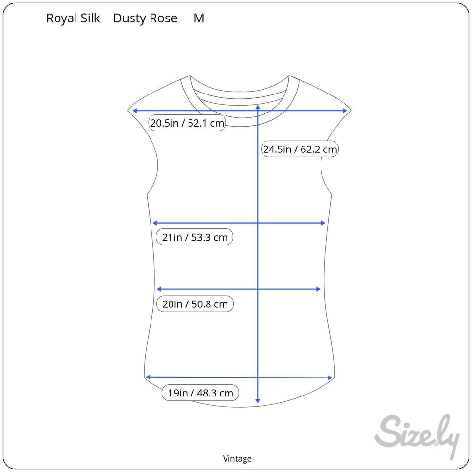 Royal Silk Vintage Womens Silk Rose Sleeveless Lightweight Scoop Neck Blouse M