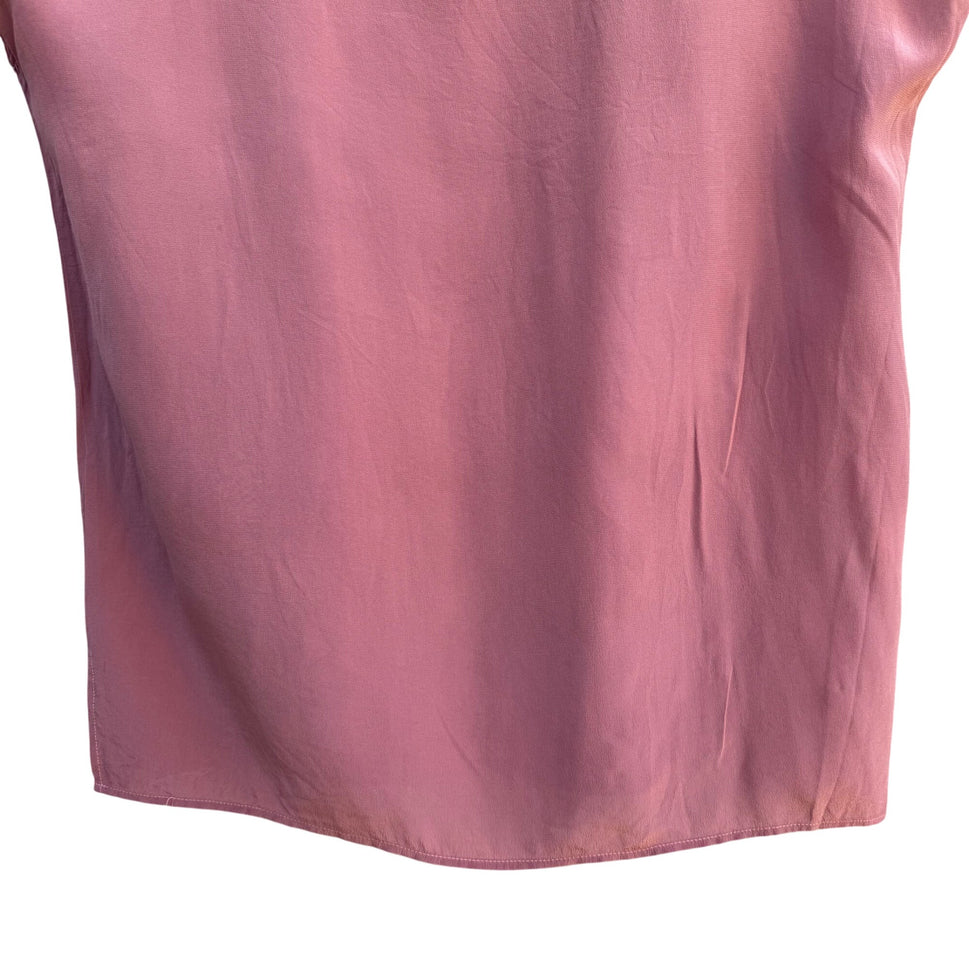 Royal Silk Vintage Womens Silk Rose Sleeveless Lightweight Scoop Neck Blouse M