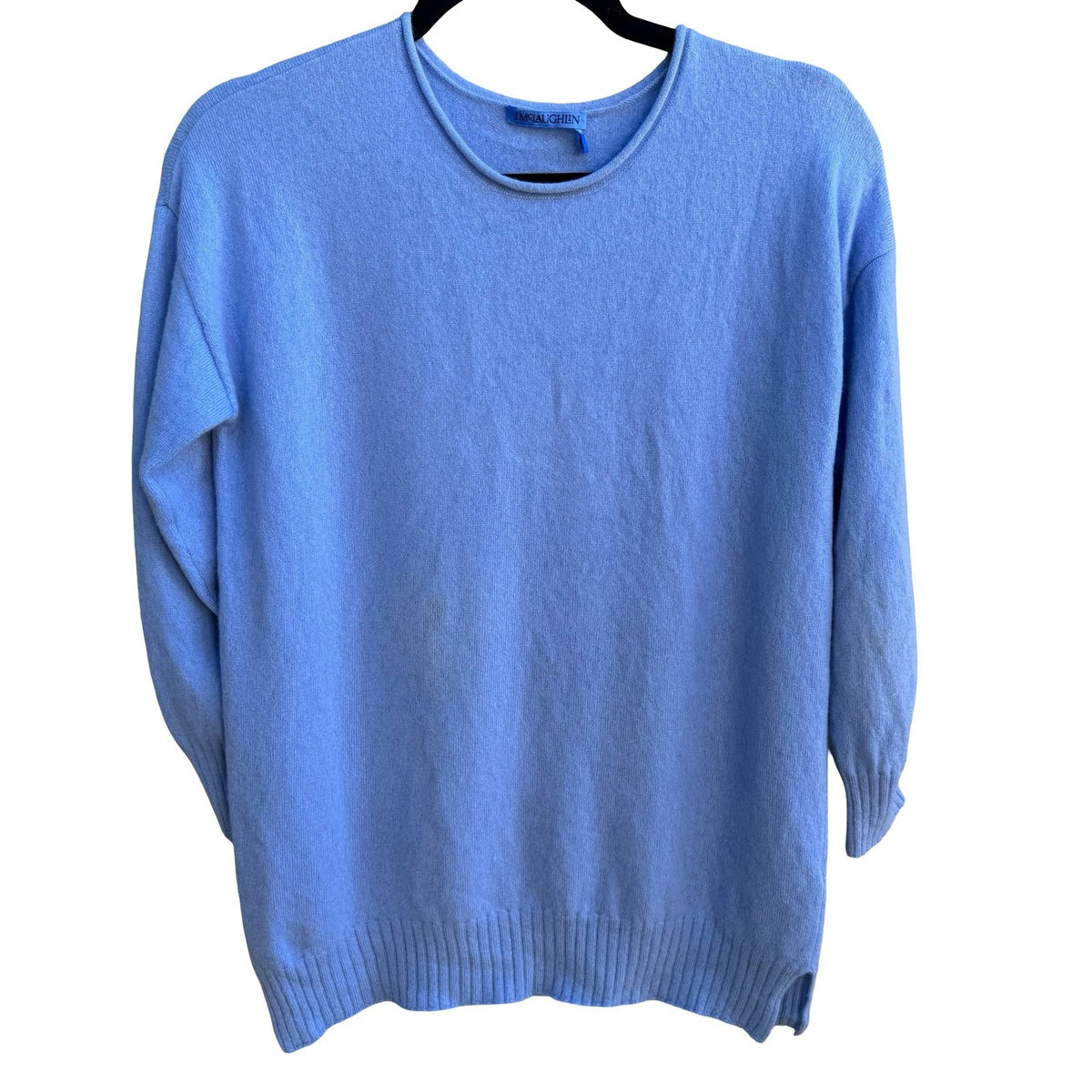 J McLaughlin 100% Cashmere Quiet Luxury Minimalist Coastal Sweater Pastel Blue S