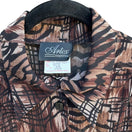 Switch Artex Collection Womens Semi Sheer Button Up Brown Black Abstract Design Blouse 2 image