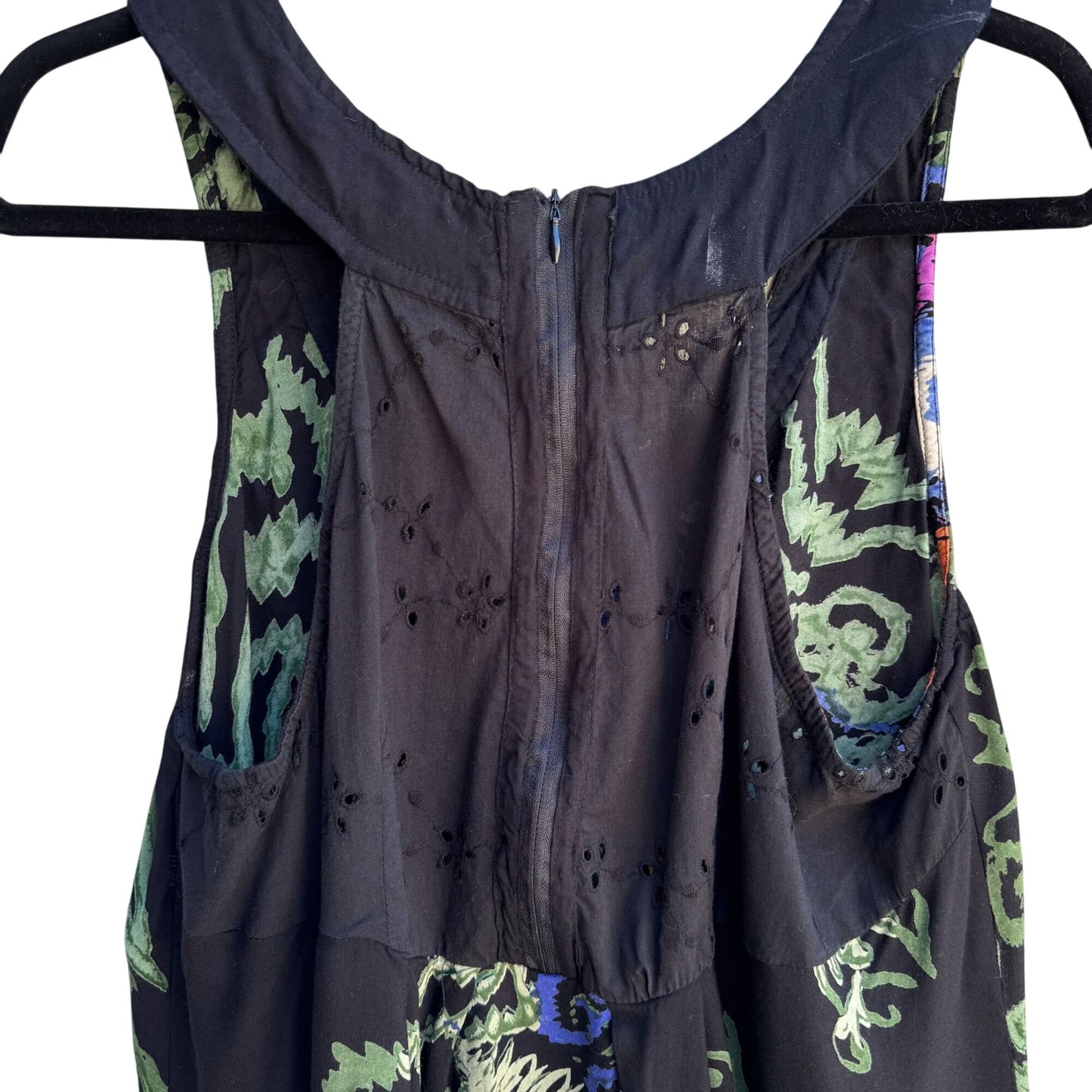 Angie Vintage Y2K Sleeveless Colorful Floral Boho Crochet Festival Blouse 3X