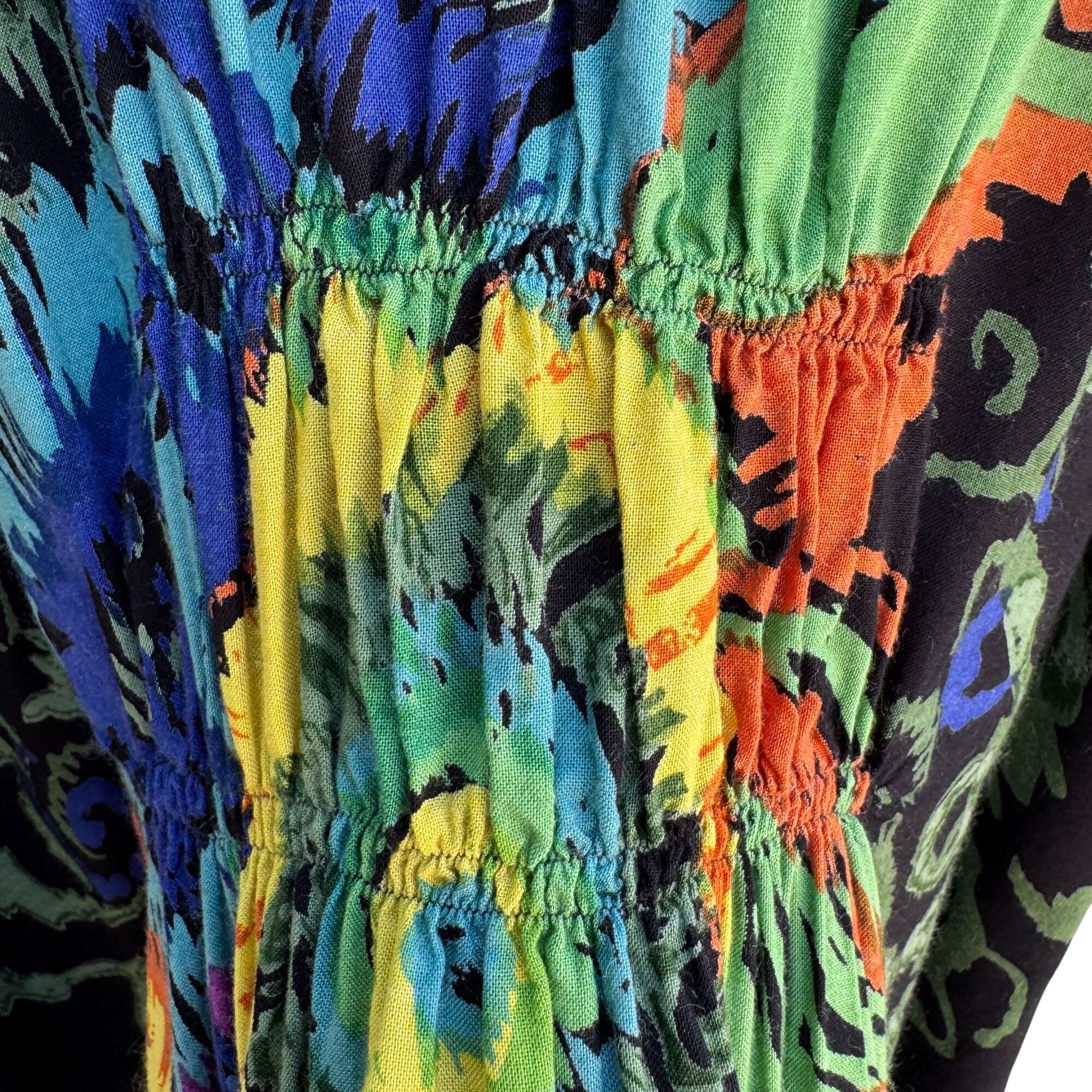 Angie Vintage Y2K Sleeveless Colorful Floral Boho Crochet Festival Blouse 3X