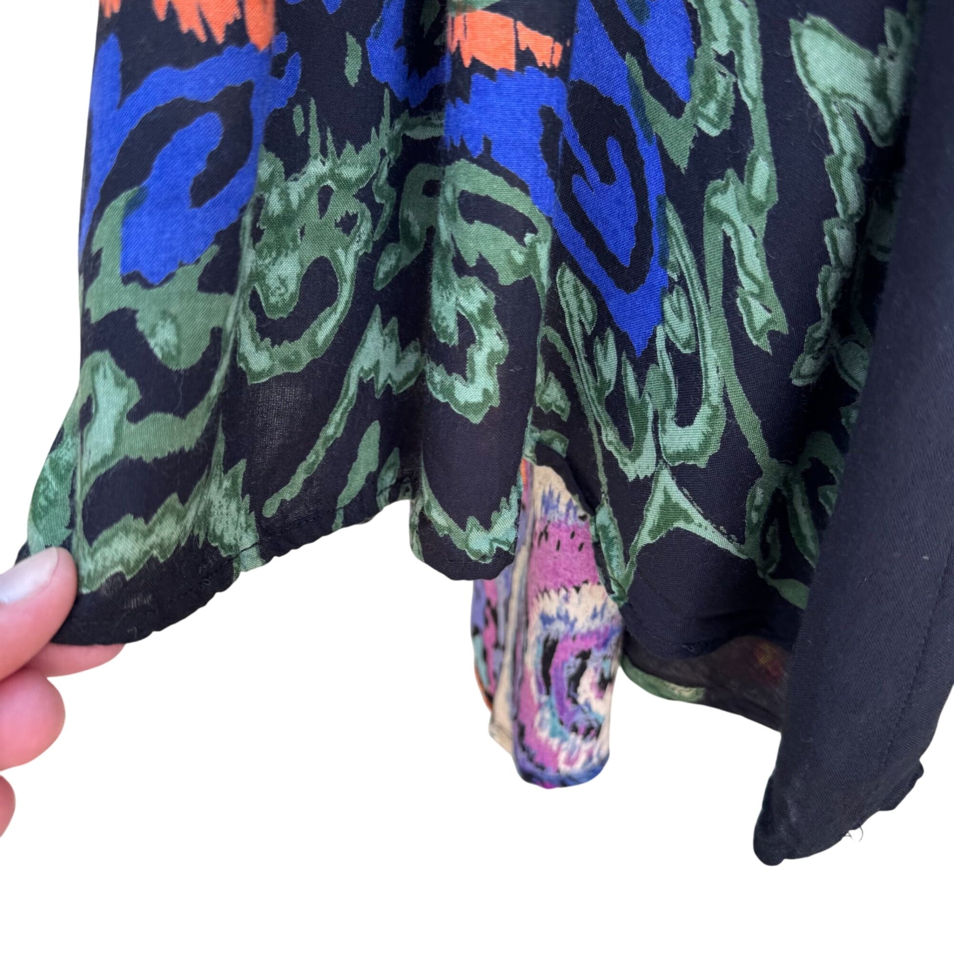 Angie Vintage Y2K Sleeveless Colorful Floral Boho Crochet Festival Blouse 3X