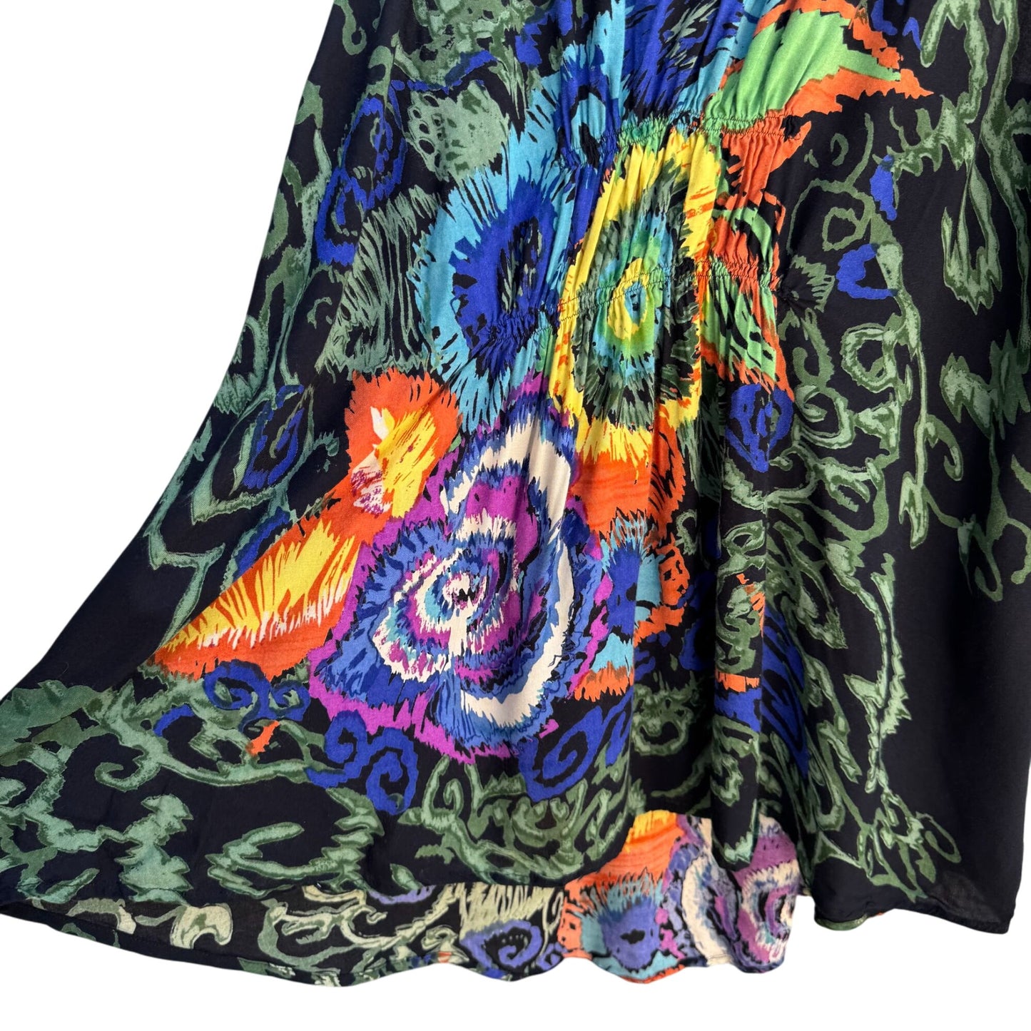 Angie Vintage Y2K Sleeveless Colorful Floral Boho Crochet Festival Blouse 3X