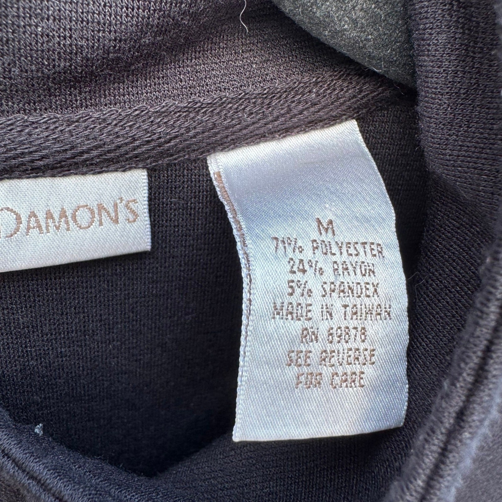 Drapers & Damons Womens Black Zip Front Vest Gold Stud Mock Neck Size Medium