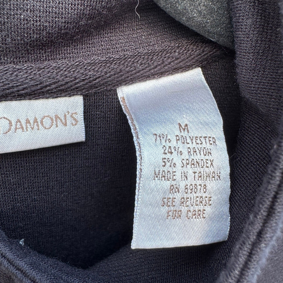 Drapers & Damons Womens Black Zip Front Vest Gold Stud Mock Neck Size Medium