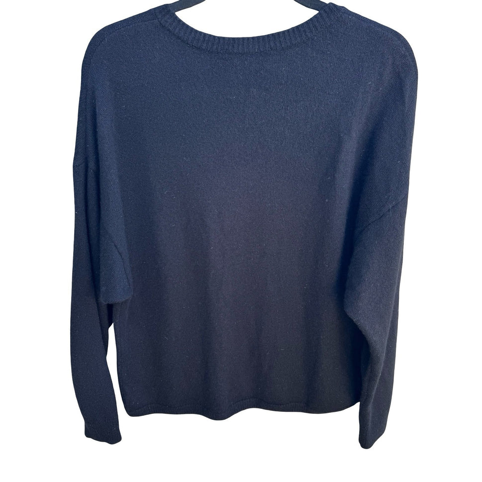 The Cashmere Project 100% Cashmere Minimalist Old Money Preppy V-Neck Sweater L