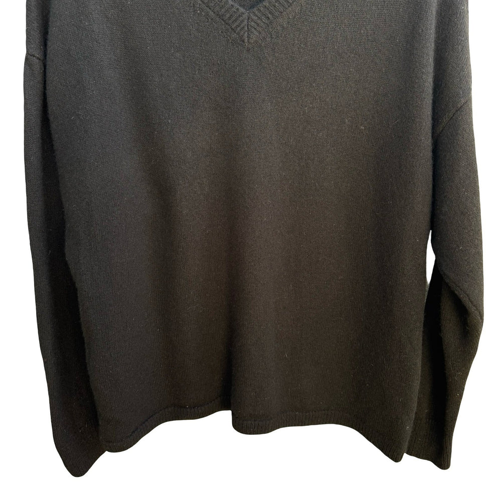 The Cashmere Project 100% Cashmere Minimalist Old Money Preppy V-Neck Sweater L