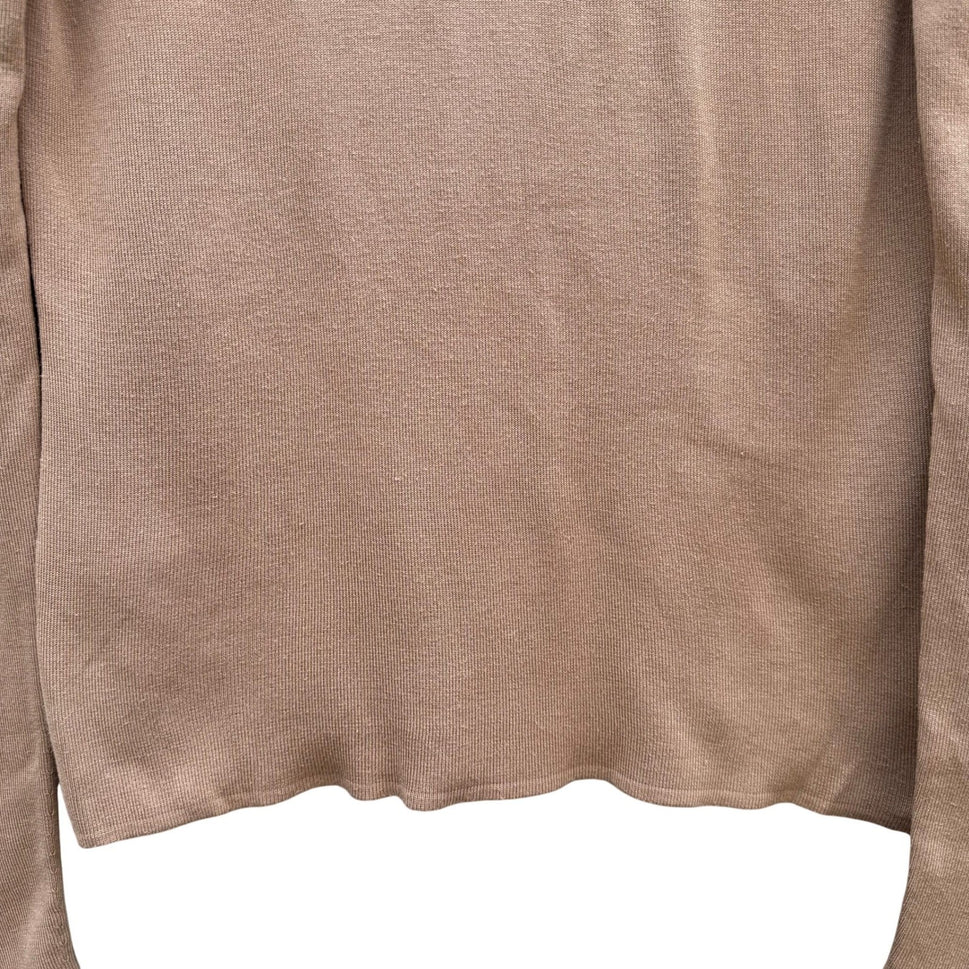 Neiman Marcus Exclusive Silk Blend Turtleneck Sweater Camel Tan Womens Medium