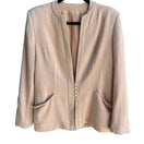 Switch Daniele O By Tahari Vintage Womens Peach Silk Blend Blazer Pleated Skirt Set M 2 image