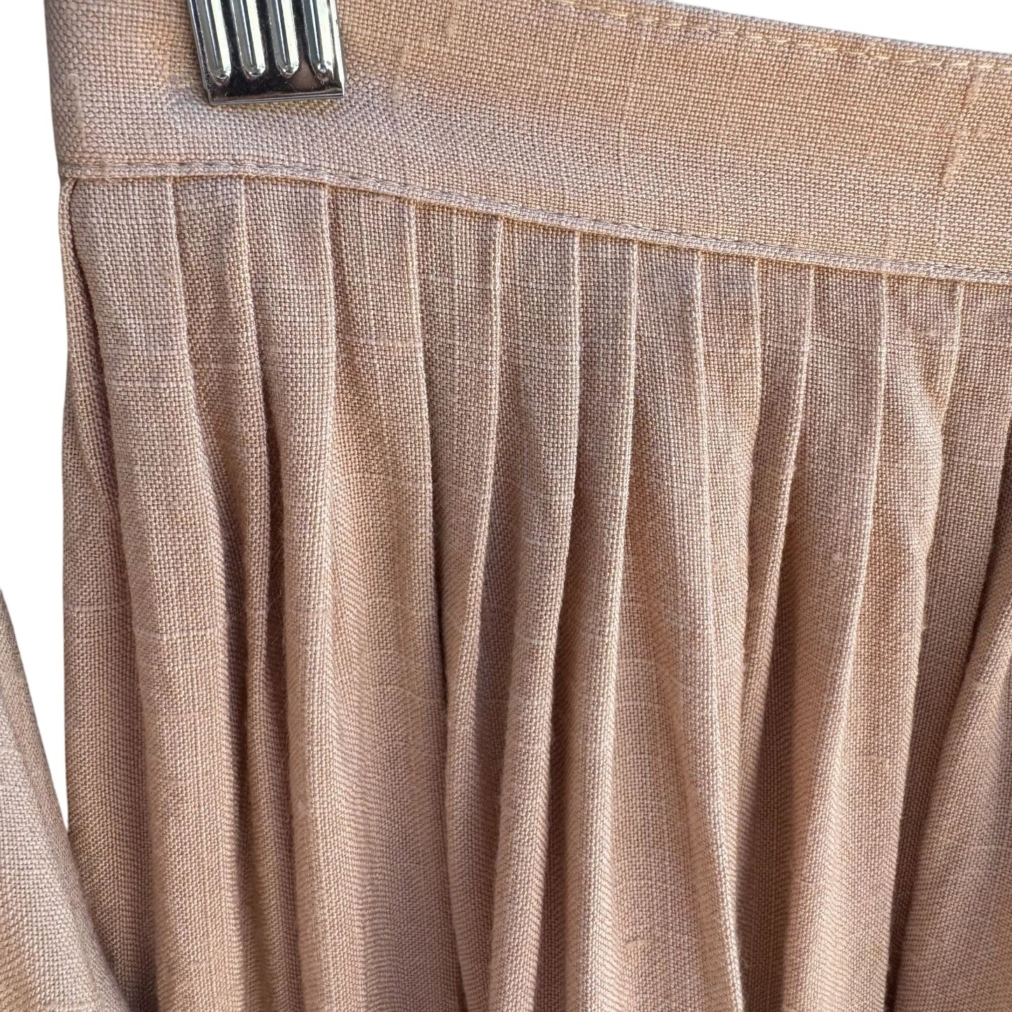 Daniele O By Tahari Vintage Womens Peach Silk Blend Blazer Pleated Skirt Set M