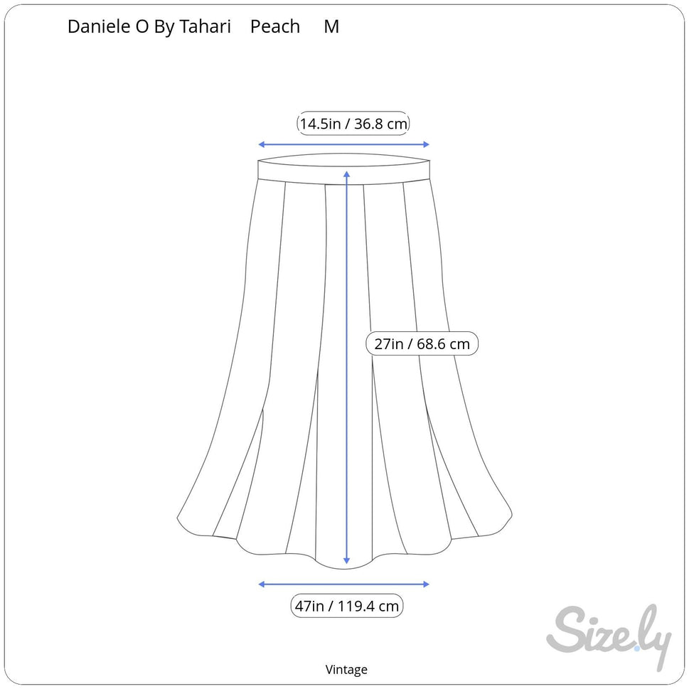 Daniele O By Tahari Vintage Womens Peach Silk Blend Blazer Pleated Skirt Set M