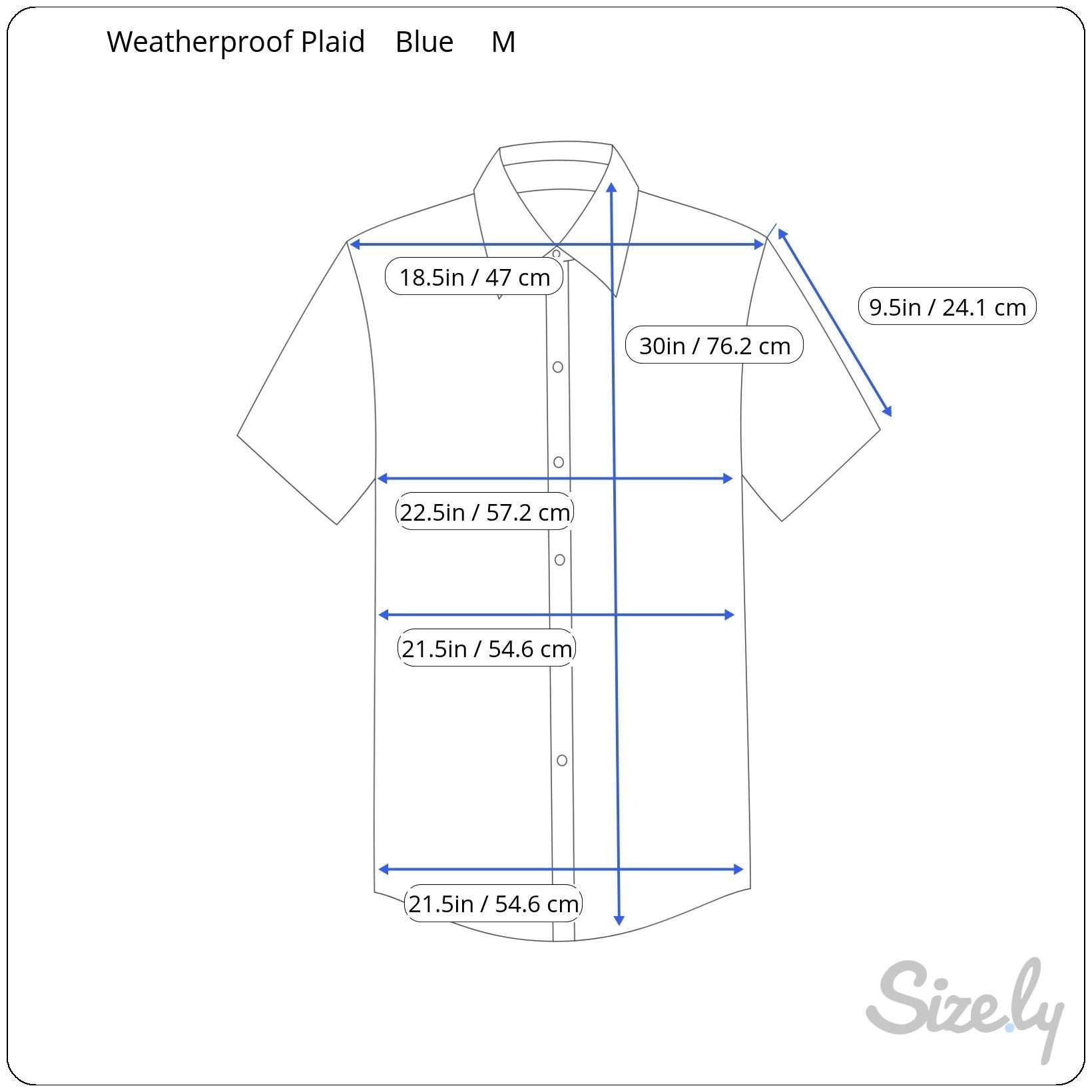 Weatherproof Vintage Mens Blue Plaid Button Collar Short Sleeve Casual Shirt M