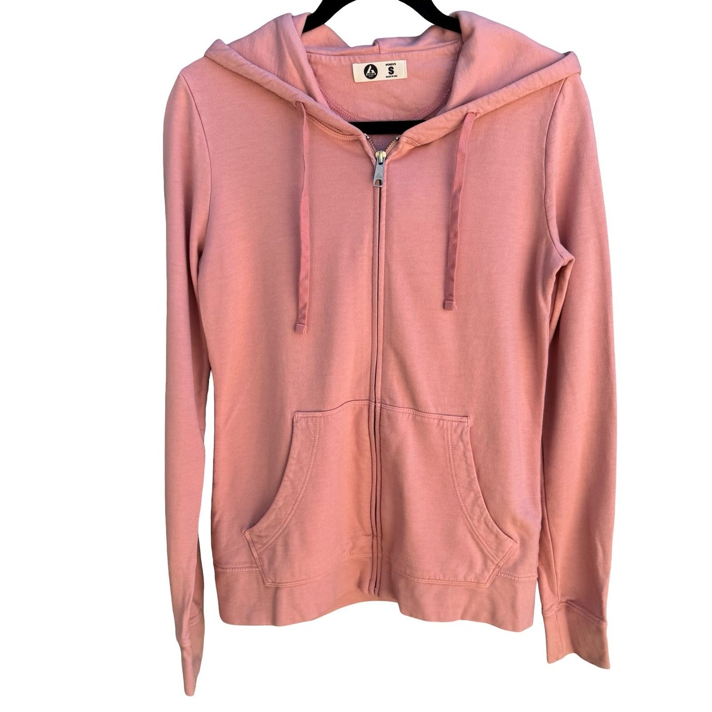 American Giant Sustainable US Supima Cotton Micro Modal Zip Hoodie Pink Womens S