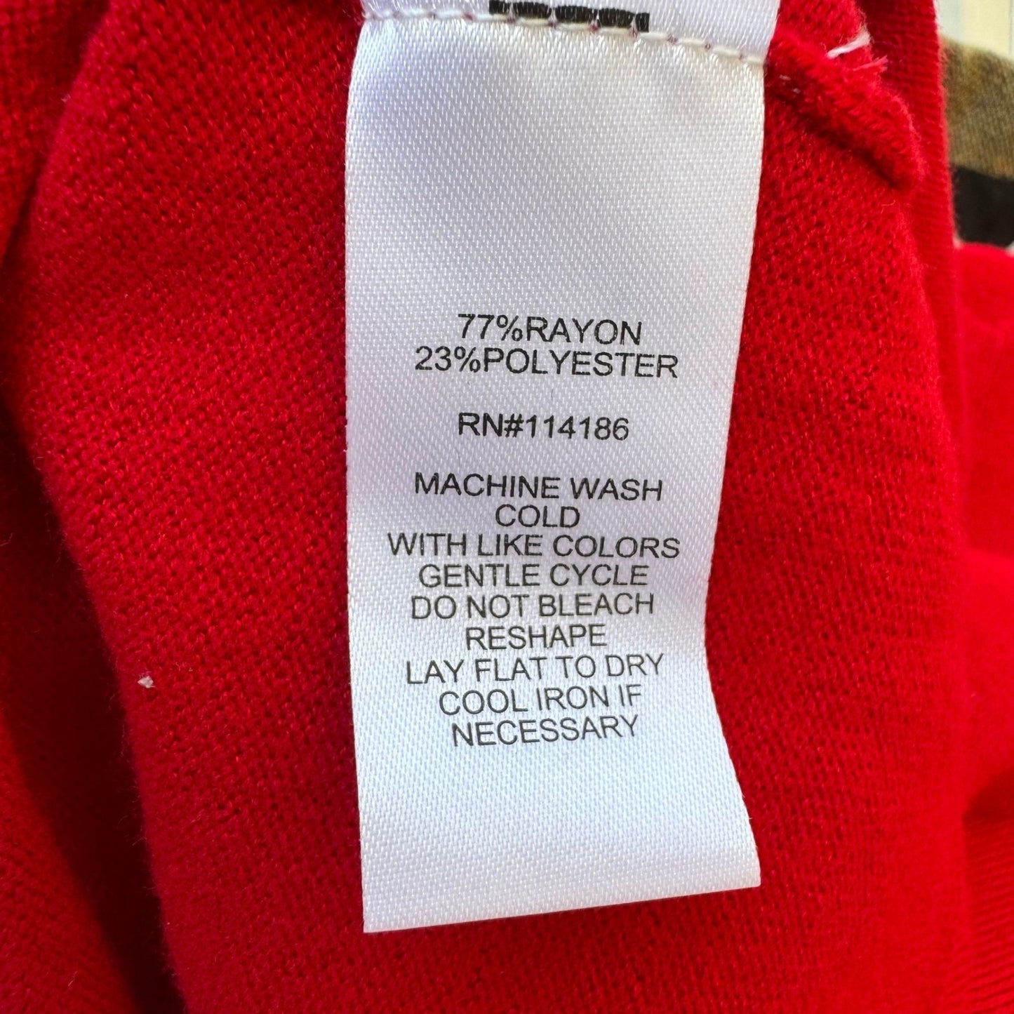 89th + Madison Scalloped Feminine Professional Open Front Cardigan Red L NEW
