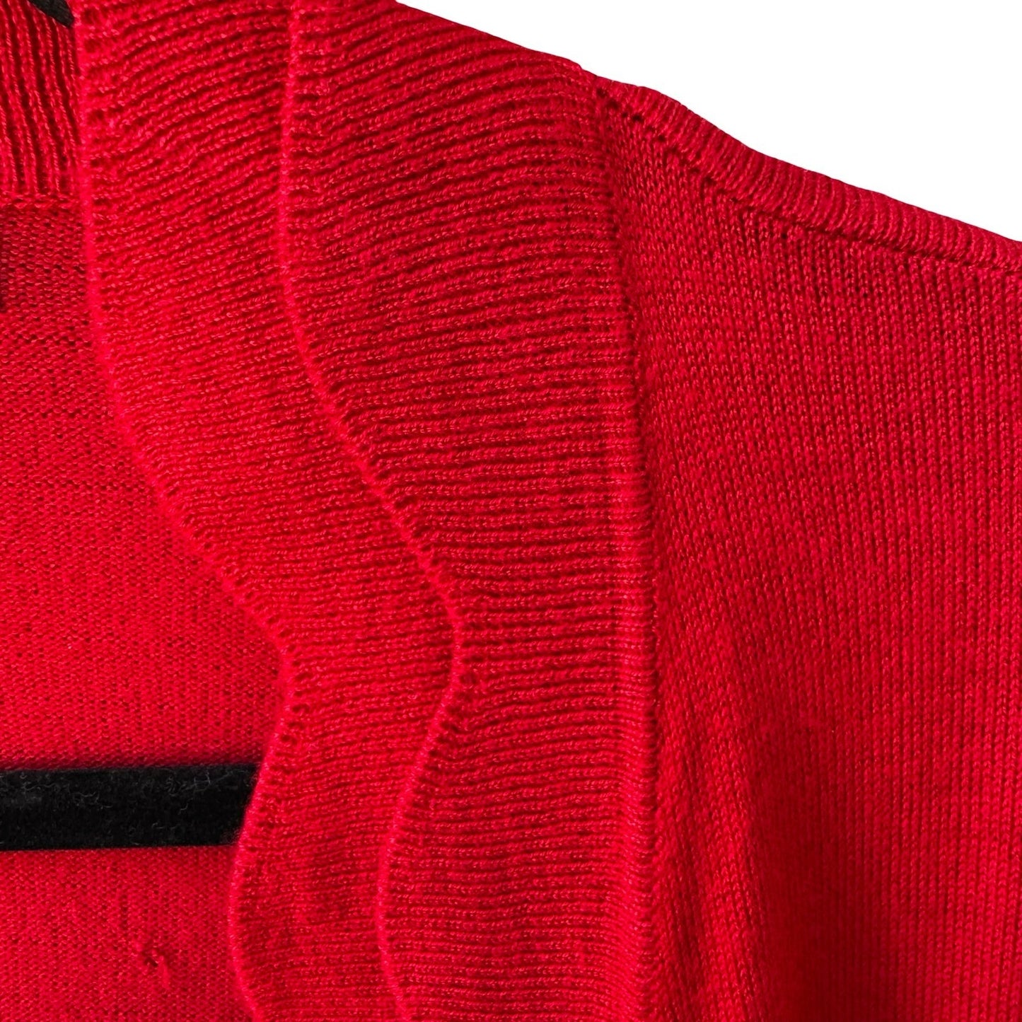 89th + Madison Scalloped Feminine Professional Open Front Cardigan Red L NEW