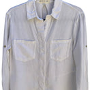 Switch Cloth &amp; Stone Linen Minimalist Coastal Roll Tab Shirt Boho Beachwear White XS 3 image