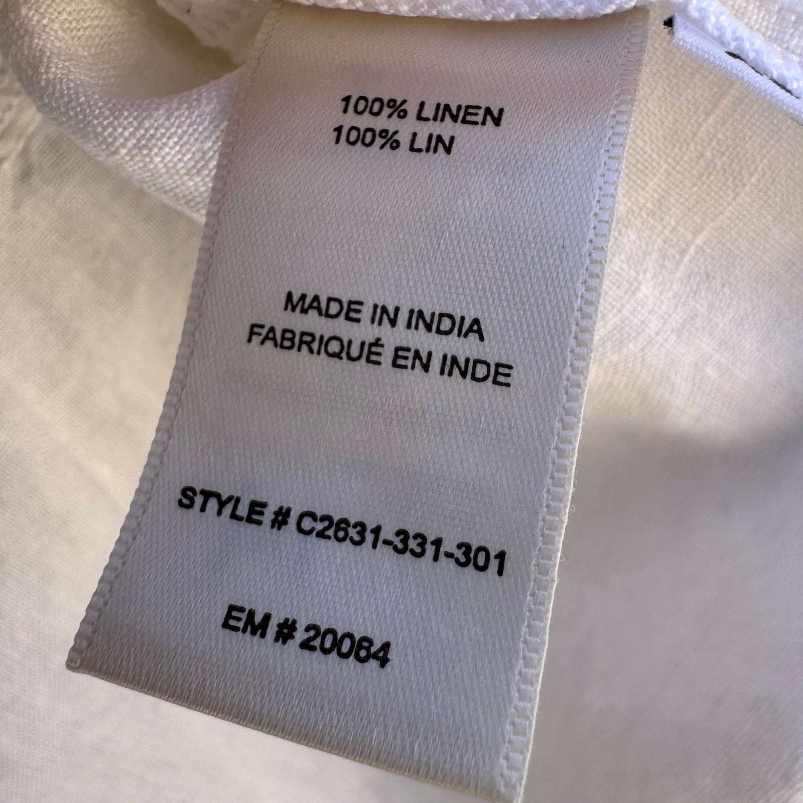 Cloth & Stone Linen Minimalist Coastal Roll Tab Shirt Boho Beachwear White XS