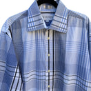 Switch Michael Brandon Mens Blue White Check Plaid Button-Up Long Sleeve Dress Shirt XL 3 image