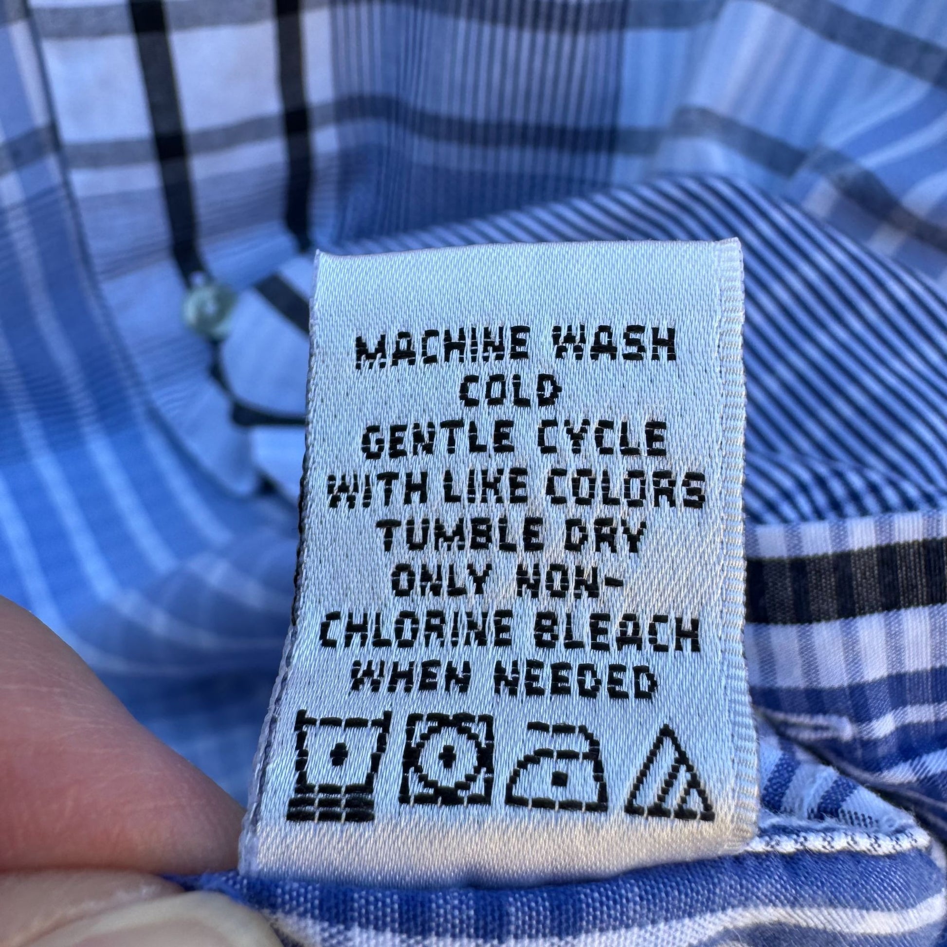 Michael Brandon Mens Blue White Check Plaid Button-Up Long Sleeve Dress Shirt XL