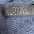 Switch BCBG Max Azria Collection Y2K One Shoulder Knit Crop Top Asymmetric Navy Sample 2 image