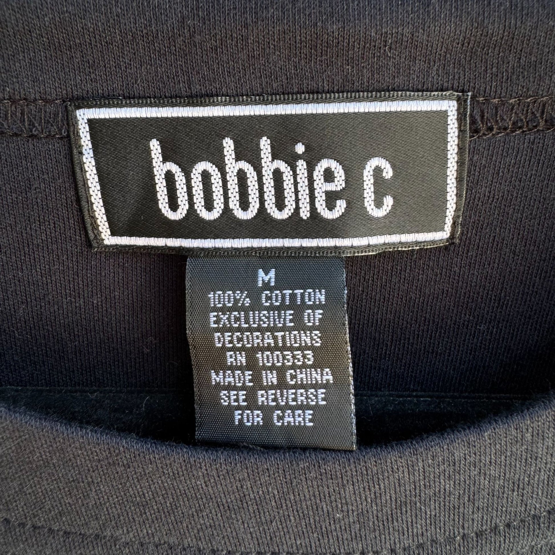 Bobbie C Womens Black Sleeveless Yellow White Floral Preppy Embroidery Top New M