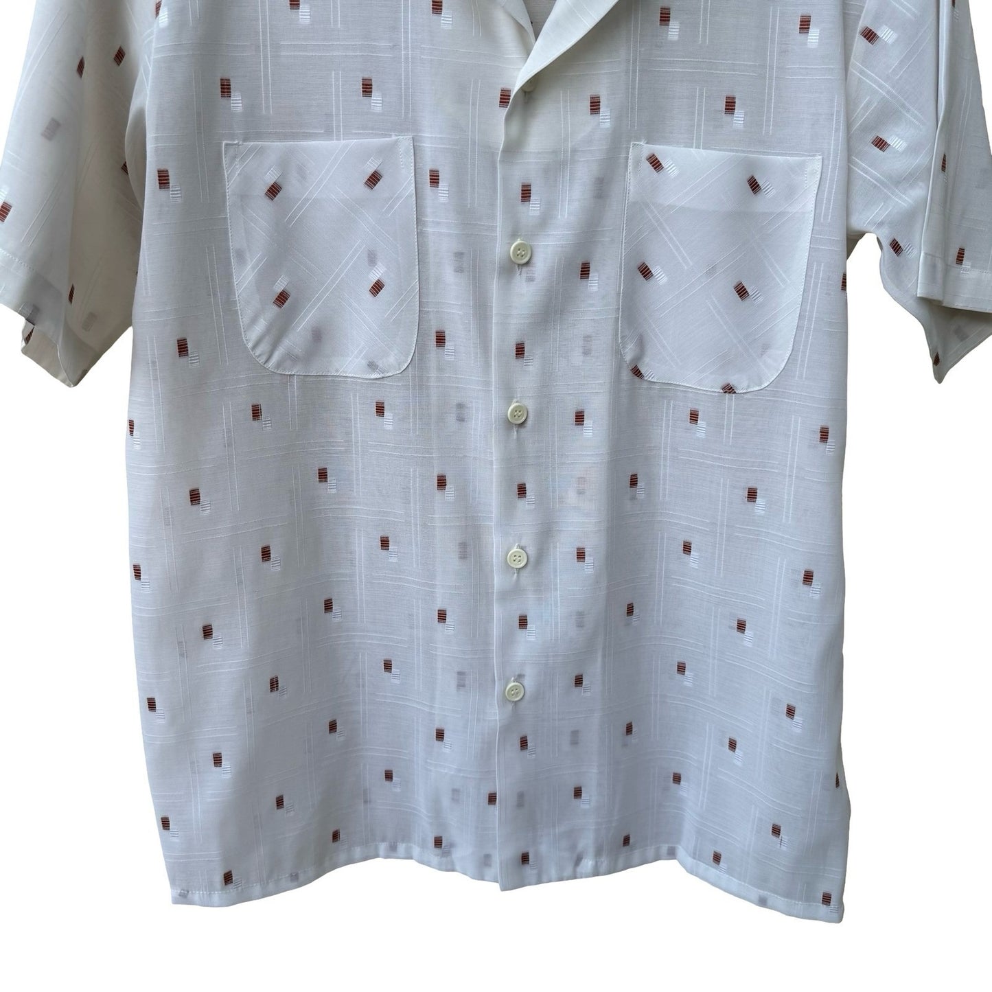 Sindaedo Vintage 60s 70s Mid Century Mod Camp Collar Dadaist Shirt Rockabilly L