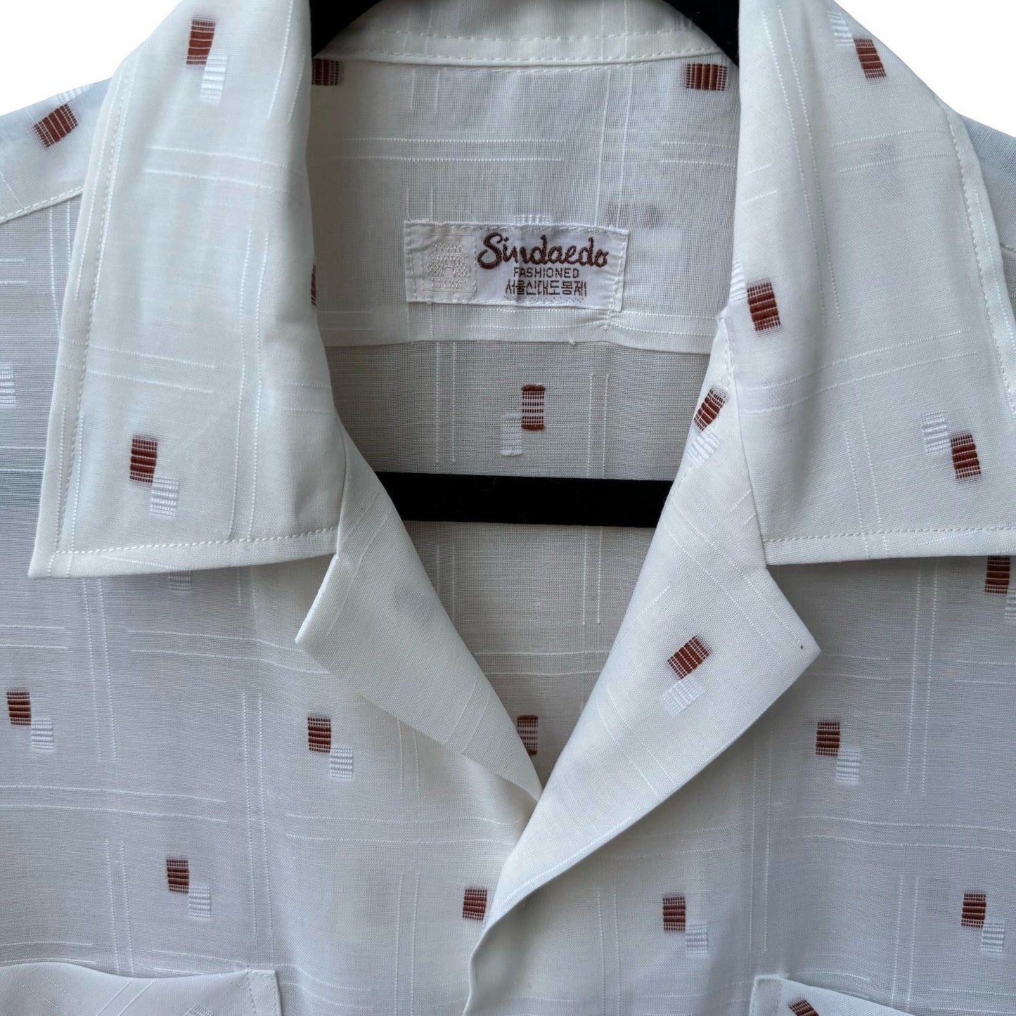 Sindaedo Vintage 60s 70s Mid Century Mod Camp Collar Dadaist Shirt Rockabilly L