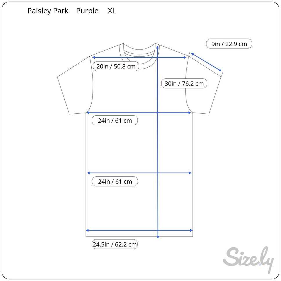 Paisley Park Purple Graphic T-Shirt XL Officially Approved By The Prince Estate