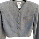 Switch Neiman Marcus Vintage Wool Houndstooth Plaid Wool Cropped French Blazer Jacket 6 2 image