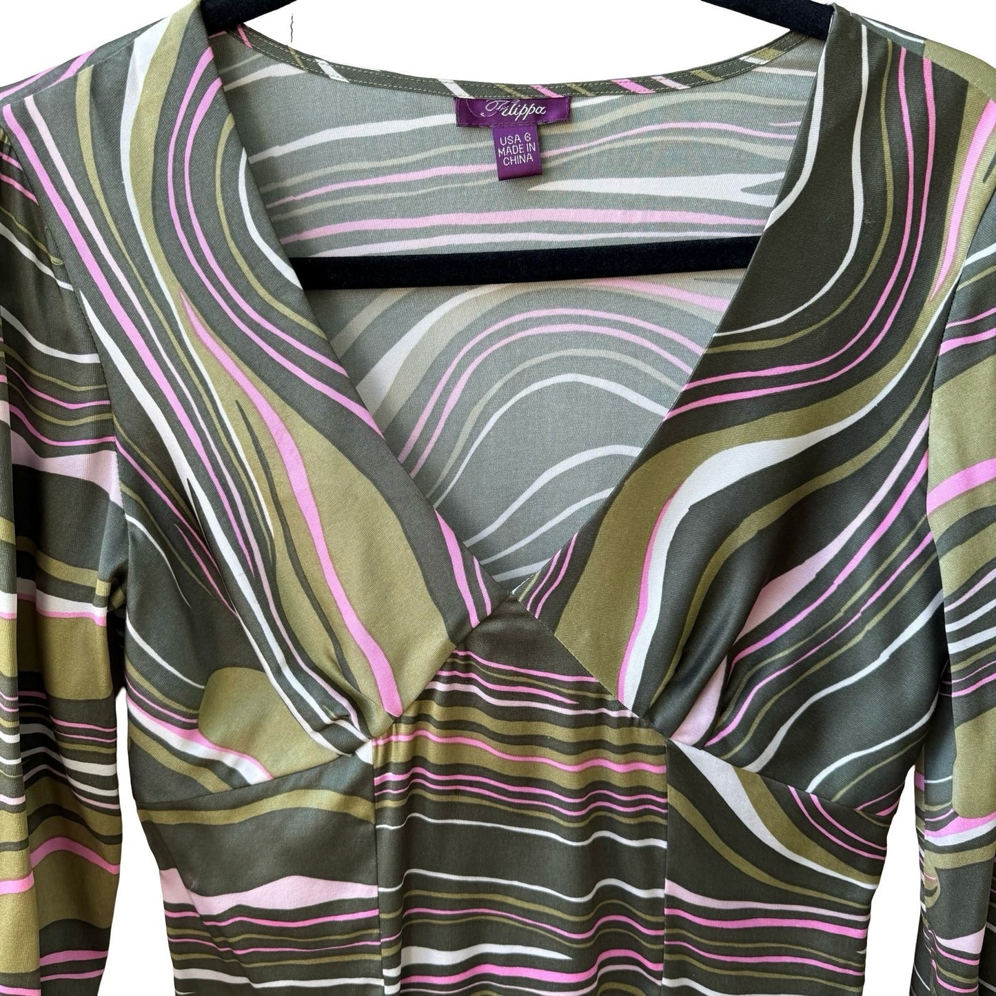 Filippa Y2K Ethereal Silk Blend Psychedelic Romantic Fairycore Split Sleeve Top