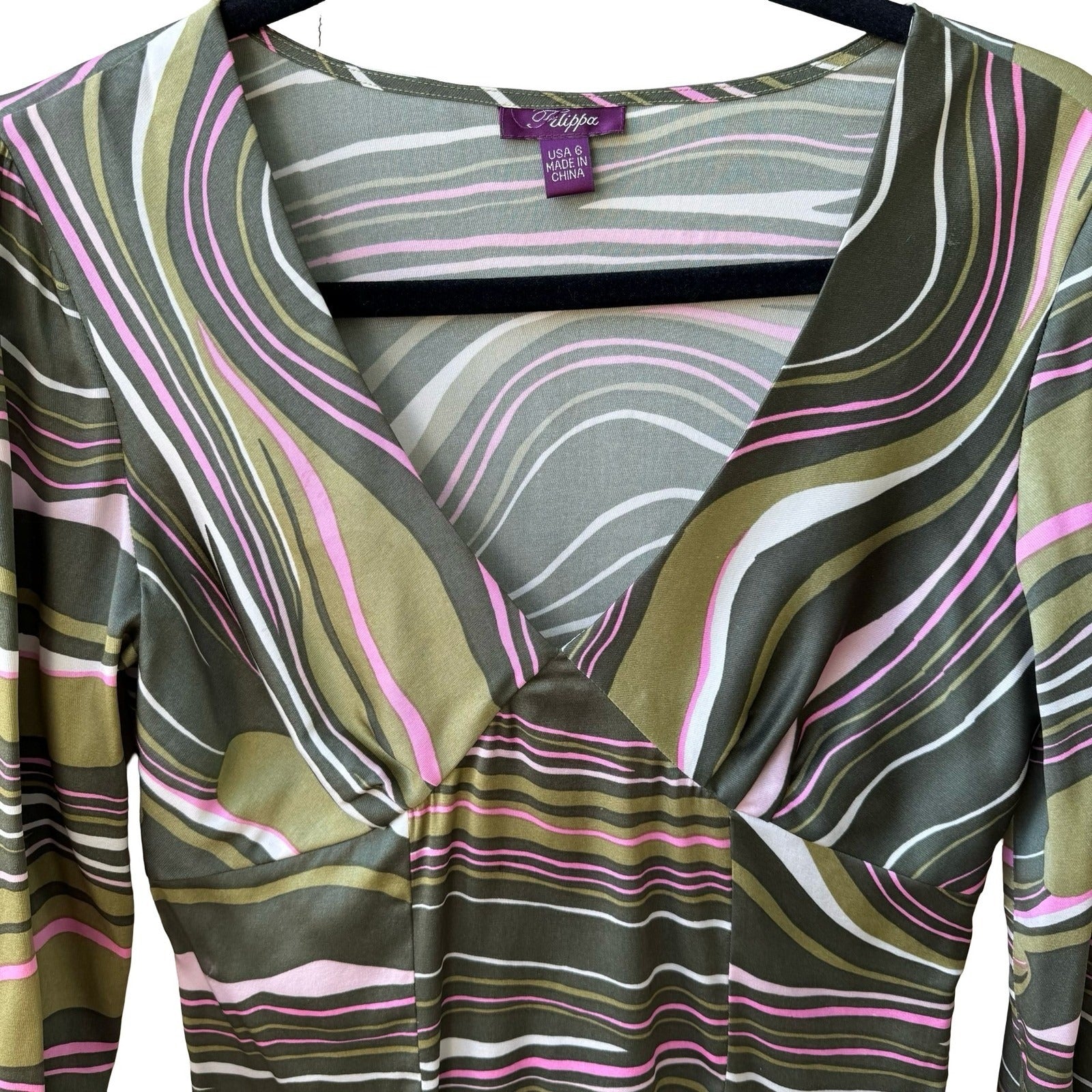 Filippa Y2K Ethereal Silk Blend Psychedelic Romantic Fairycore Split Sleeve Top