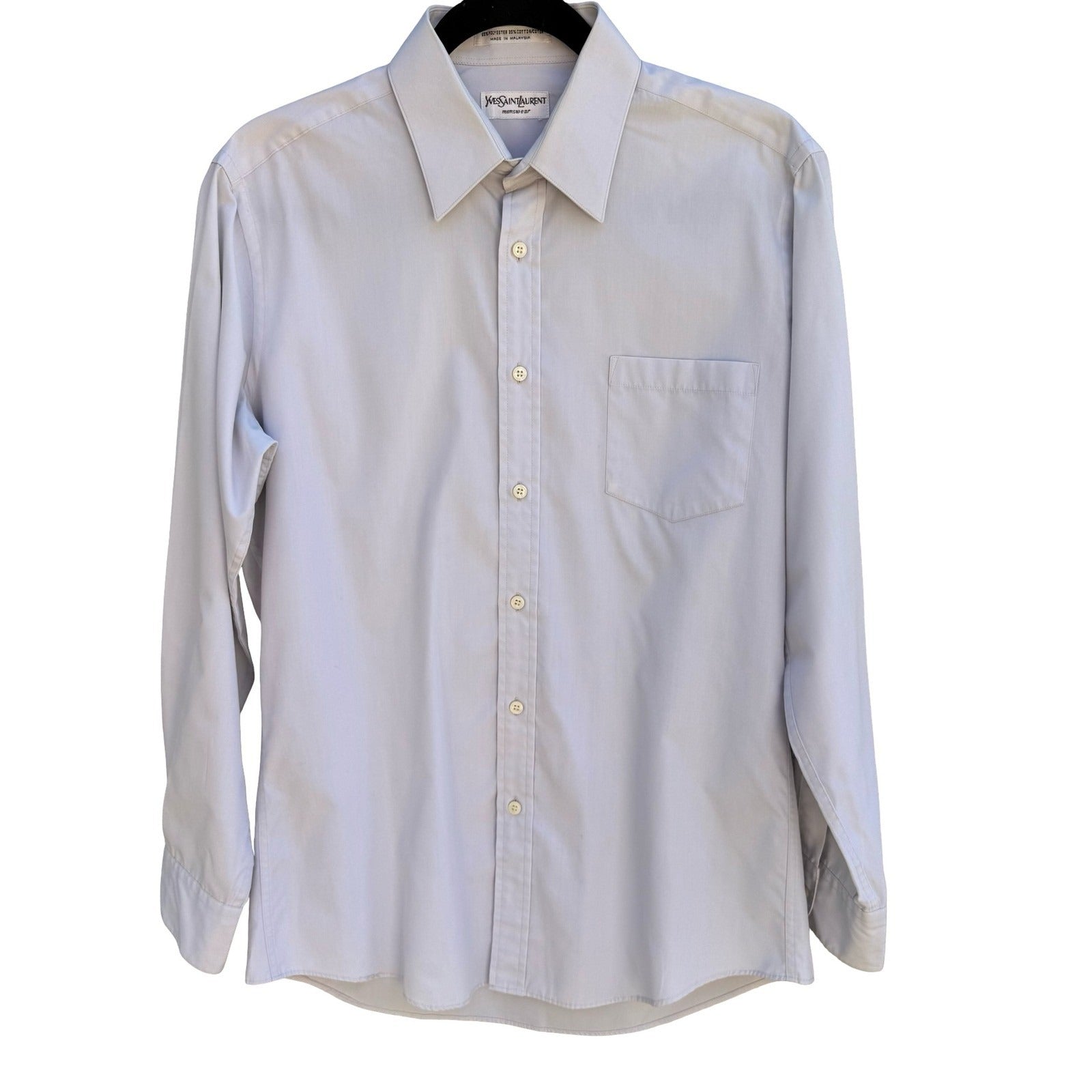 Yves Saint Laurent Vintage 90s Designer Luxury Shirt Mens L Minimalist Old Money
