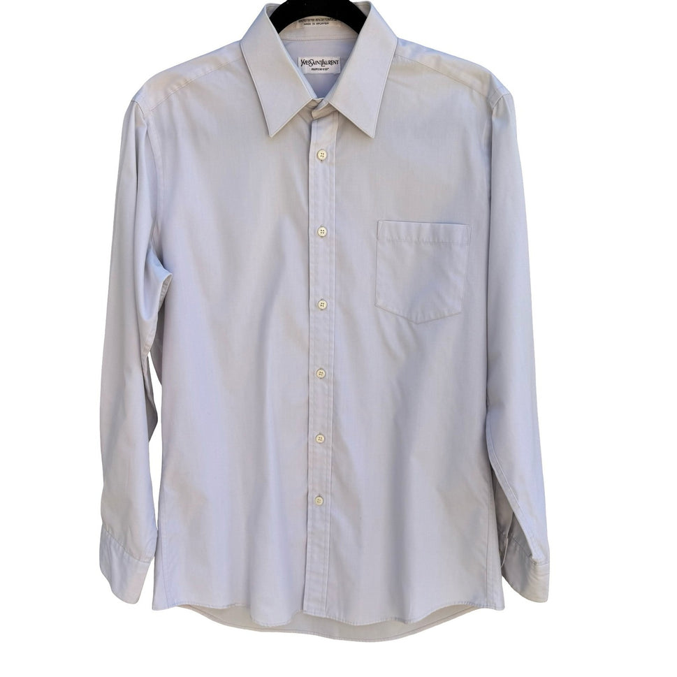 Yves Saint Laurent Vintage 90s Designer Luxury Shirt Mens L Minimalist Old Money