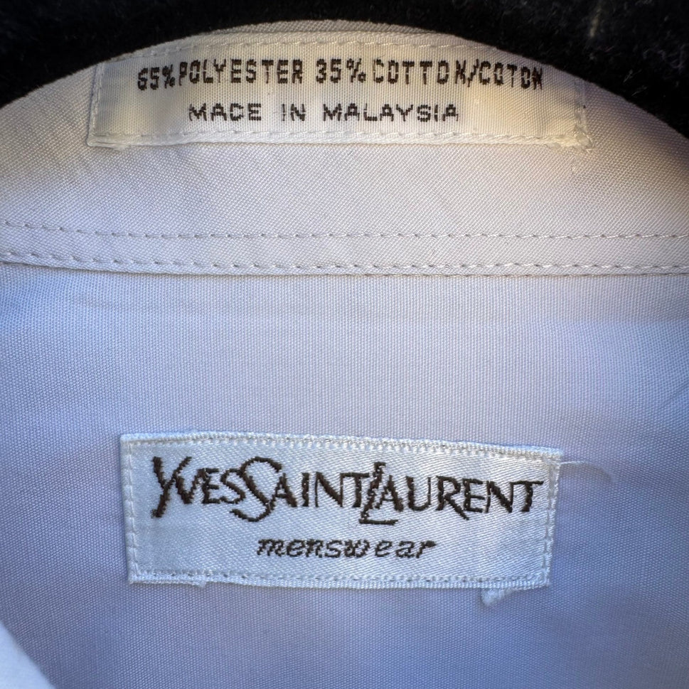 Yves Saint Laurent Vintage 90s Designer Luxury Shirt Mens L Minimalist Old Money