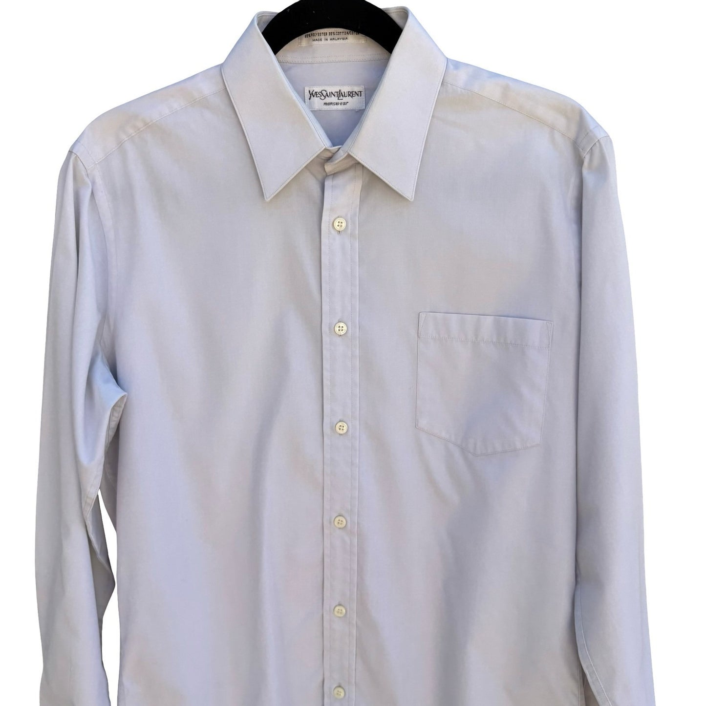 Yves Saint Laurent Vintage 90s Designer Luxury Shirt Mens L Minimalist Old Money