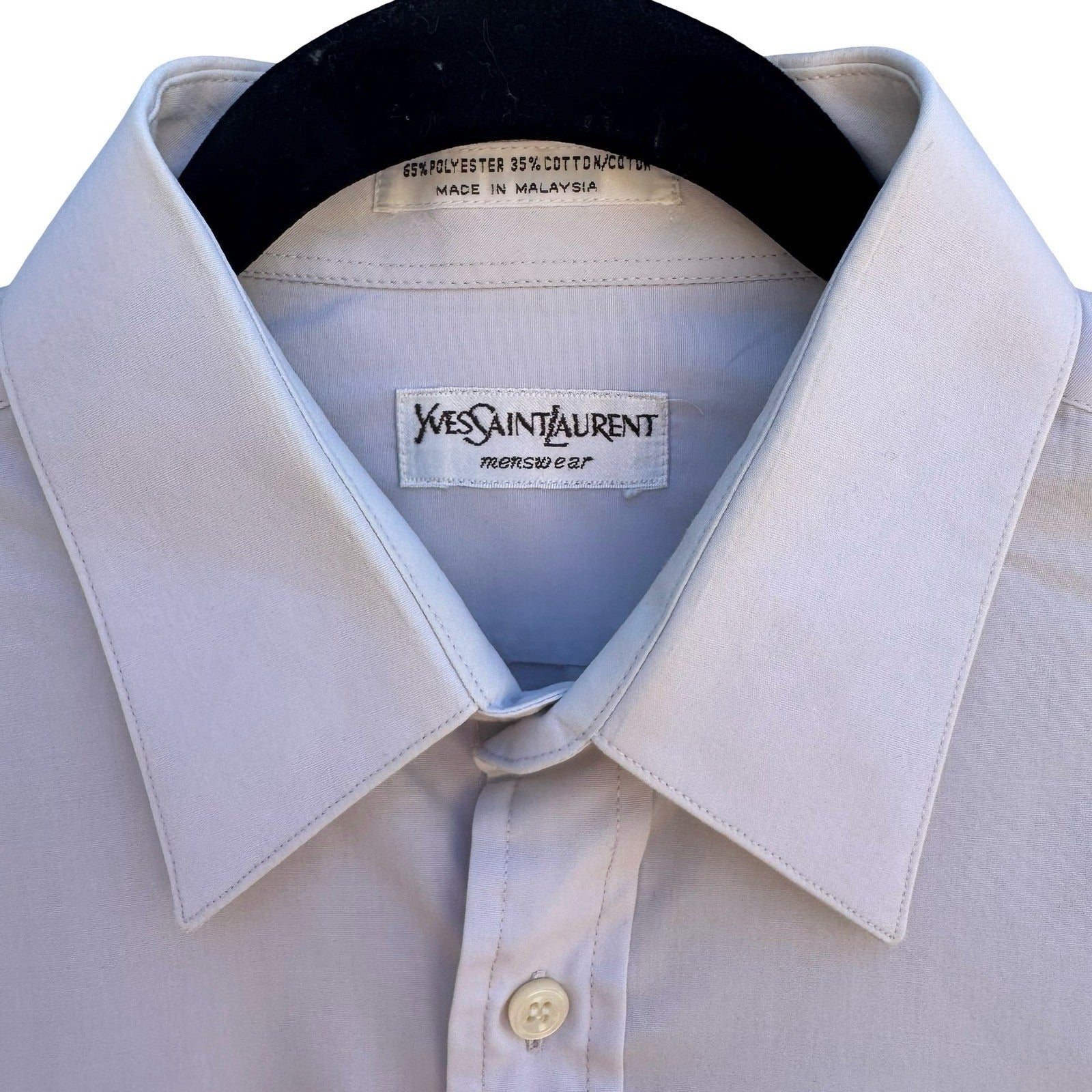 Yves Saint Laurent Vintage 90s Designer Luxury Shirt Mens L Minimalist Old Money