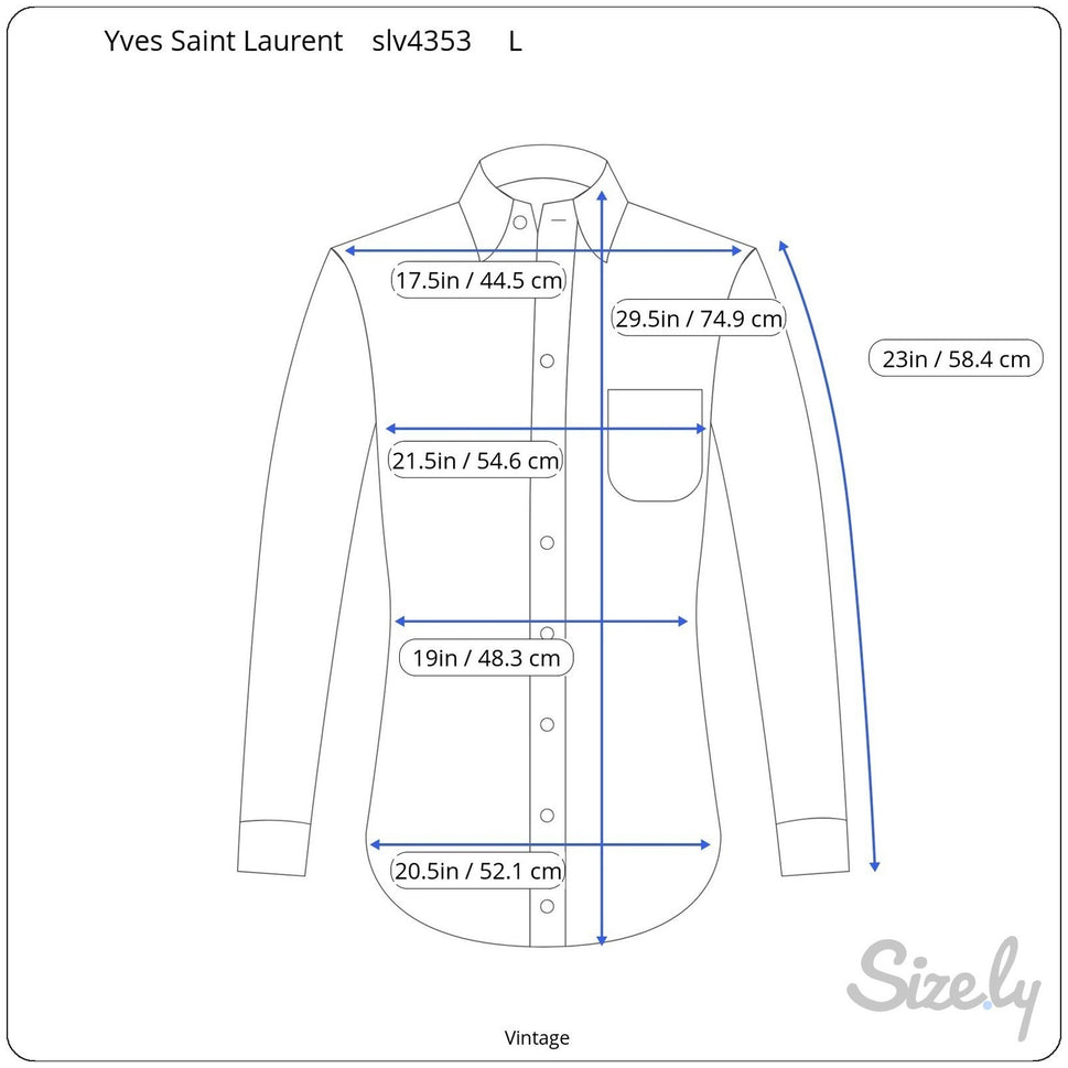 Yves Saint Laurent Vintage 90s Designer Luxury Shirt Mens L Minimalist Old Money