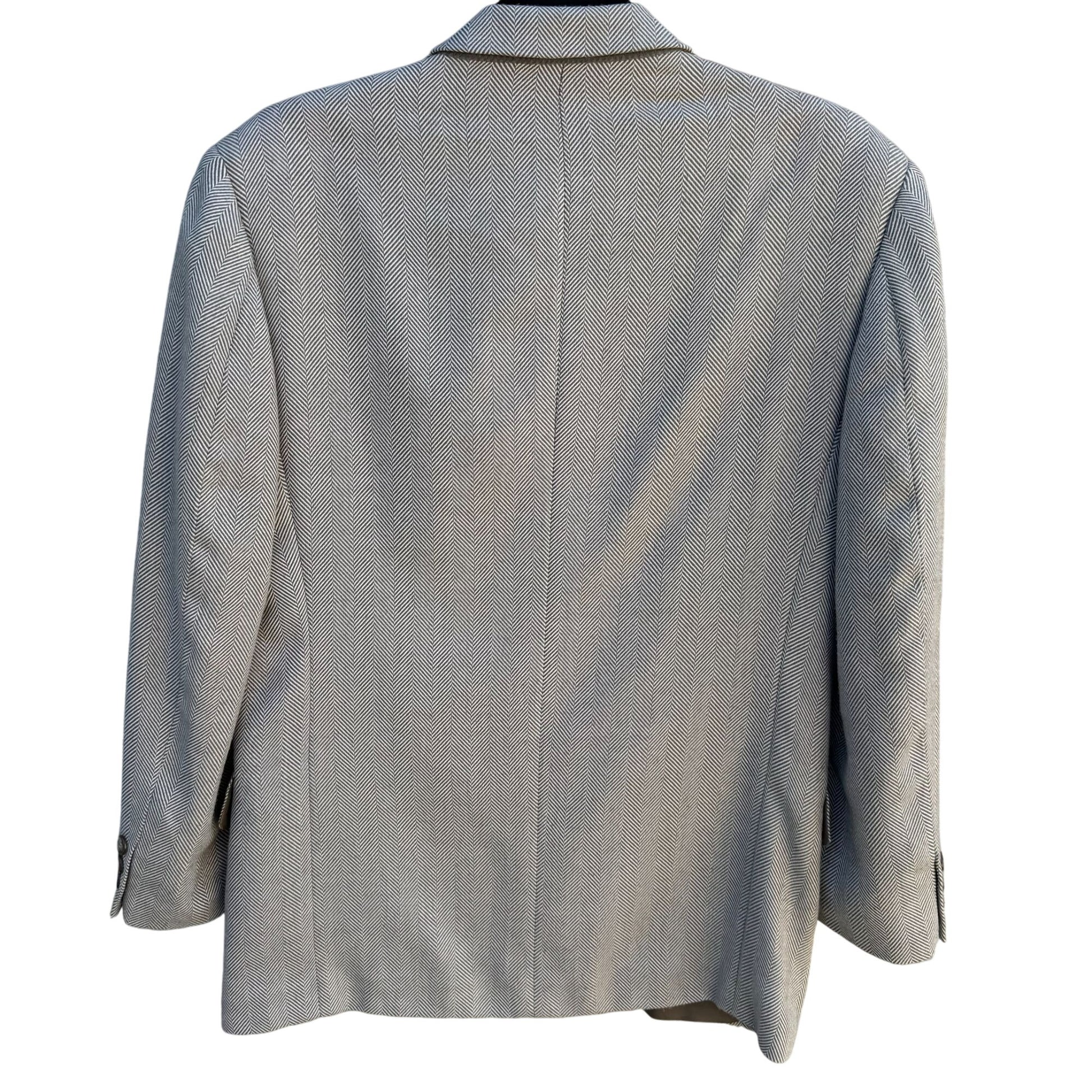 Venezia Vintage Mens Tan Two Button Single Breasted Herringbone Blazer Jacket 36