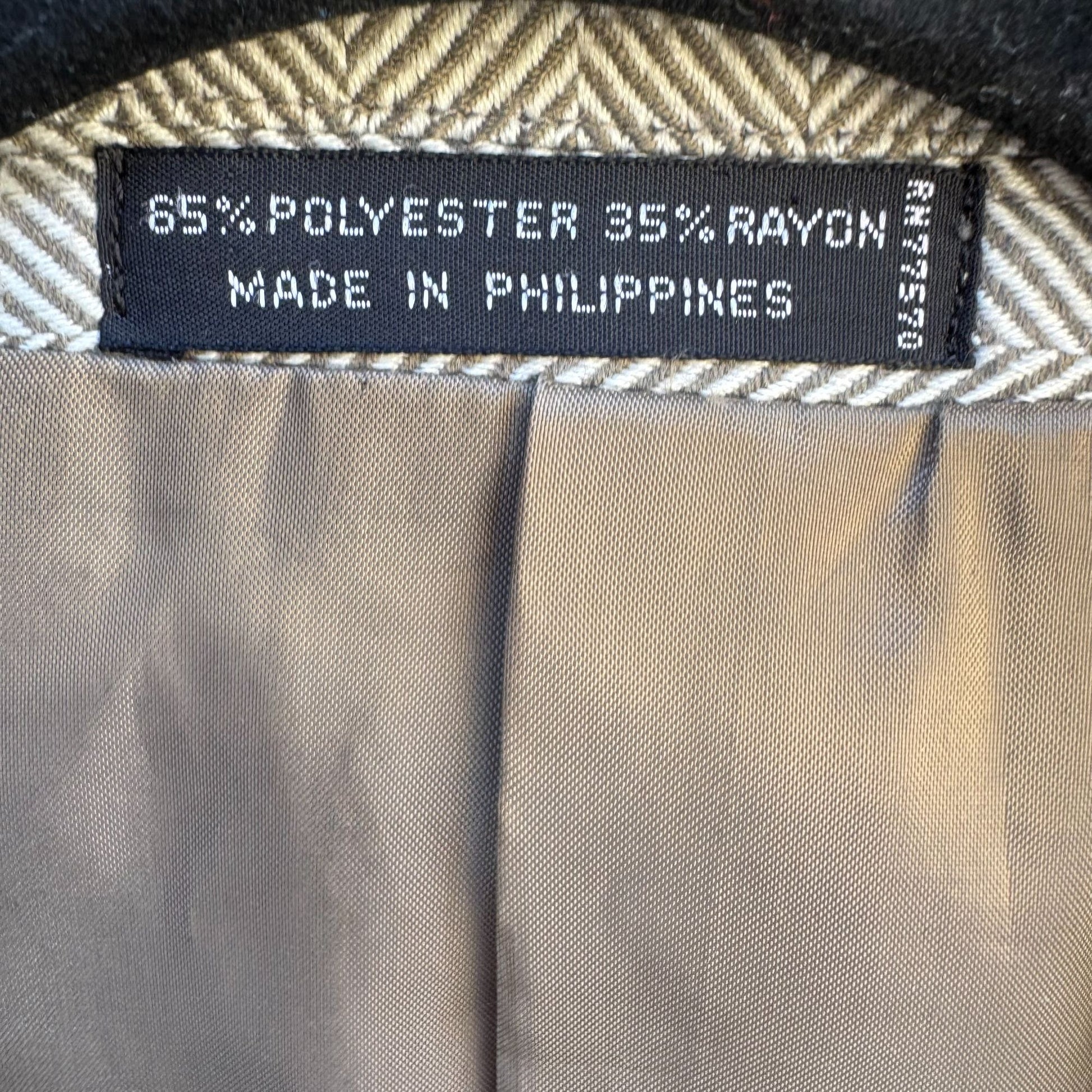 Venezia Vintage Mens Tan Two Button Single Breasted Herringbone Blazer Jacket 36