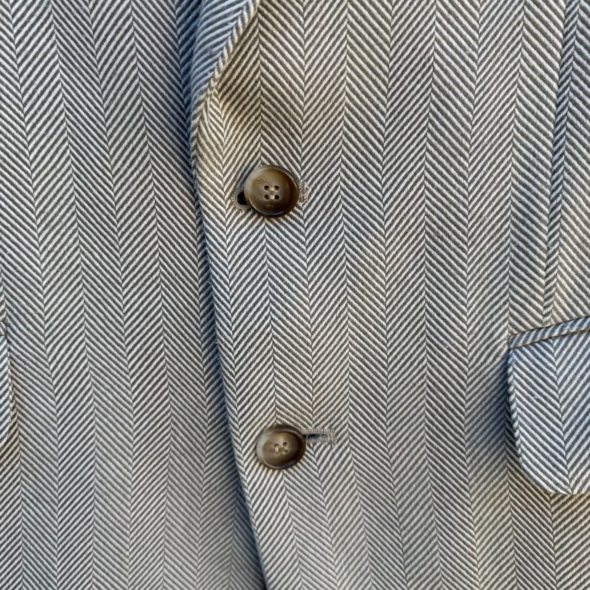 Venezia Vintage Mens Tan Two Button Single Breasted Herringbone Blazer Jacket 36